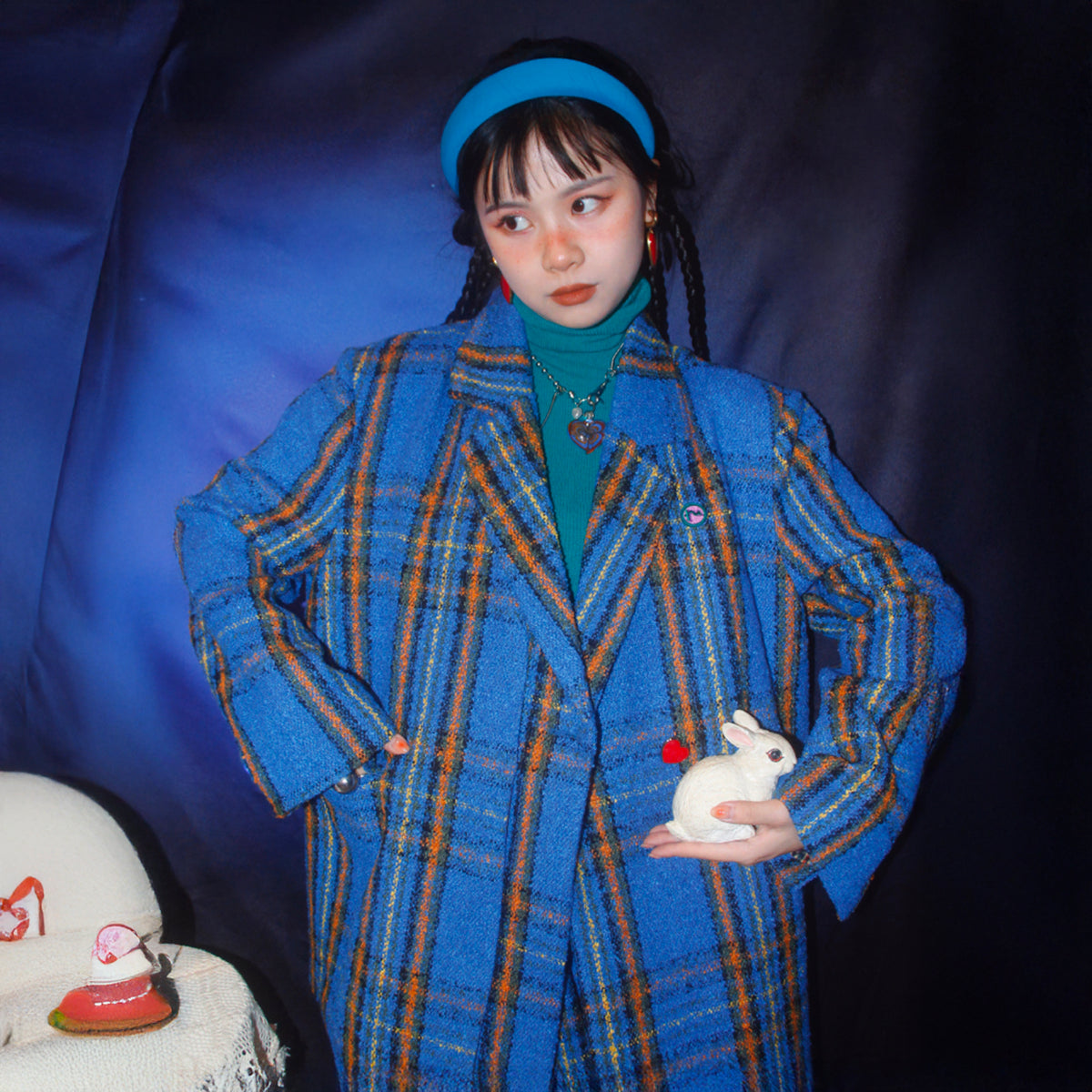 NOPMOB Retro Plaid Oversized Blazer