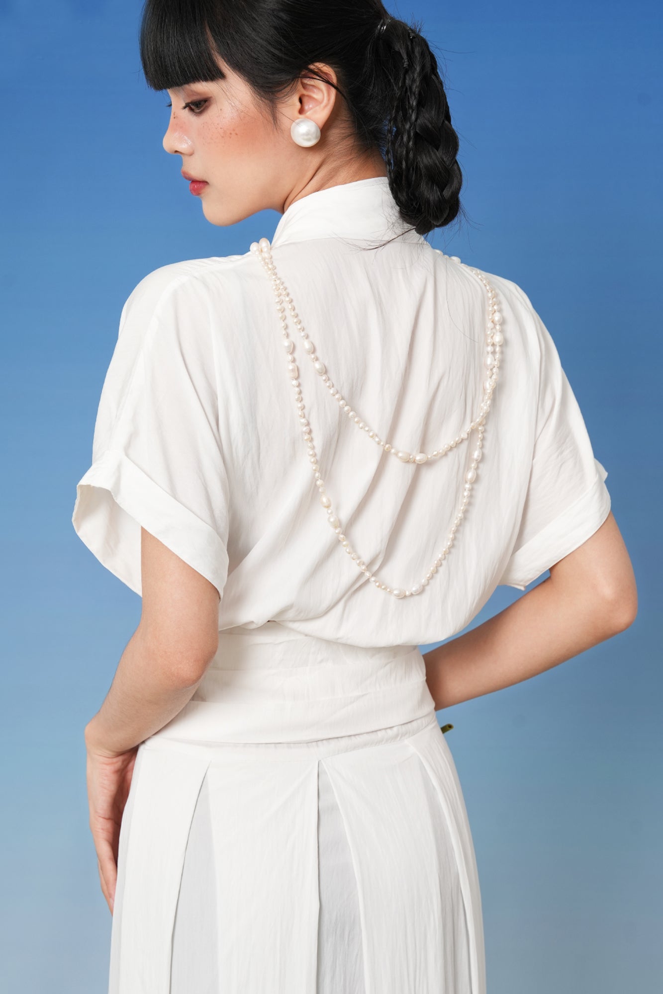 NOPMOB Scarf-Tie Pleated Maxi Dress