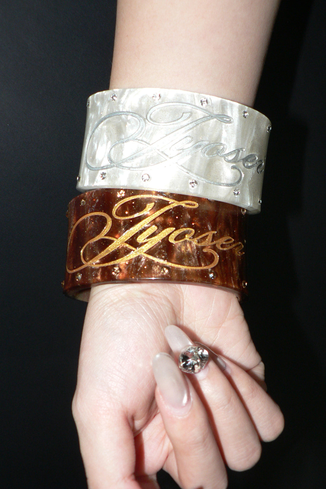 JYOSEI Wide Script Cuff Bracelet
