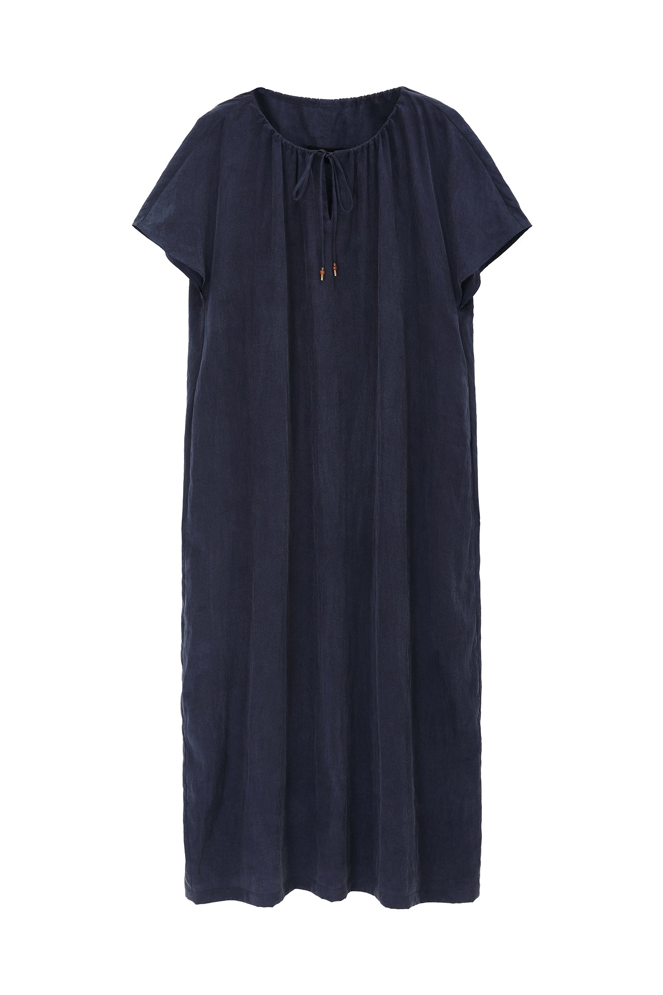 CAIRA Washed Drawstring Neck Maxi Dress