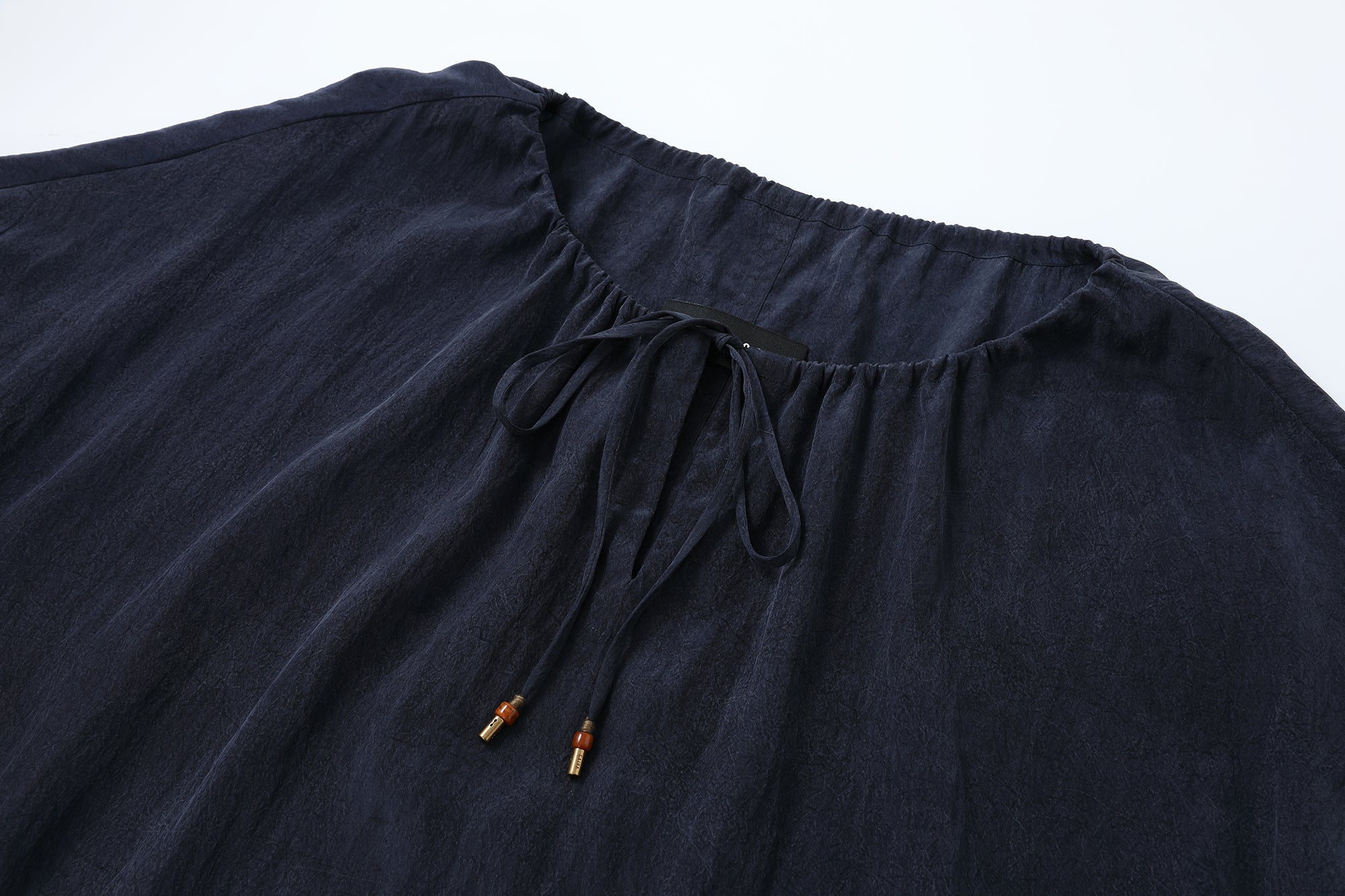 CAIRA Washed Drawstring Neck Maxi Dress