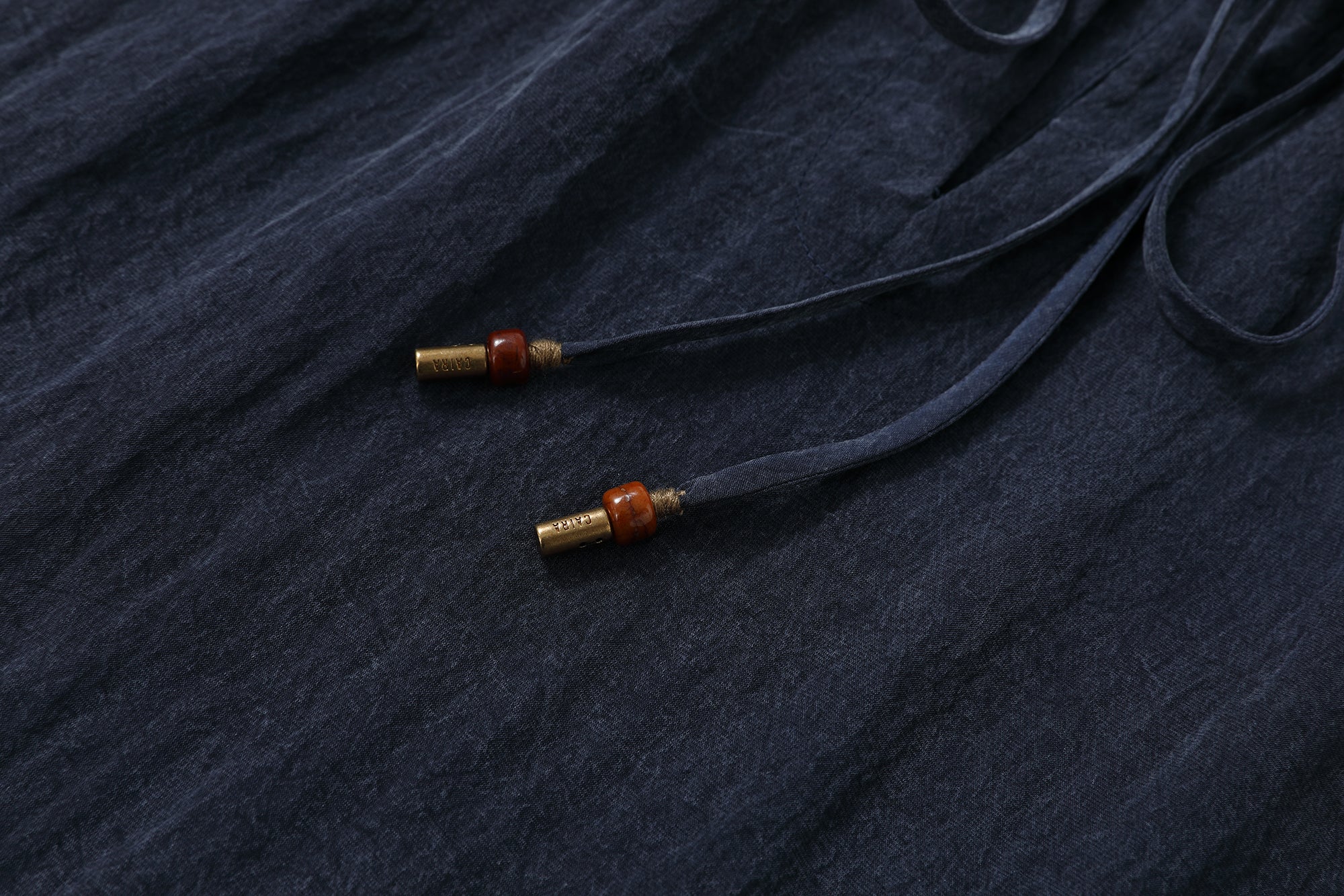 CAIRA Washed Drawstring Neck T-Shirt