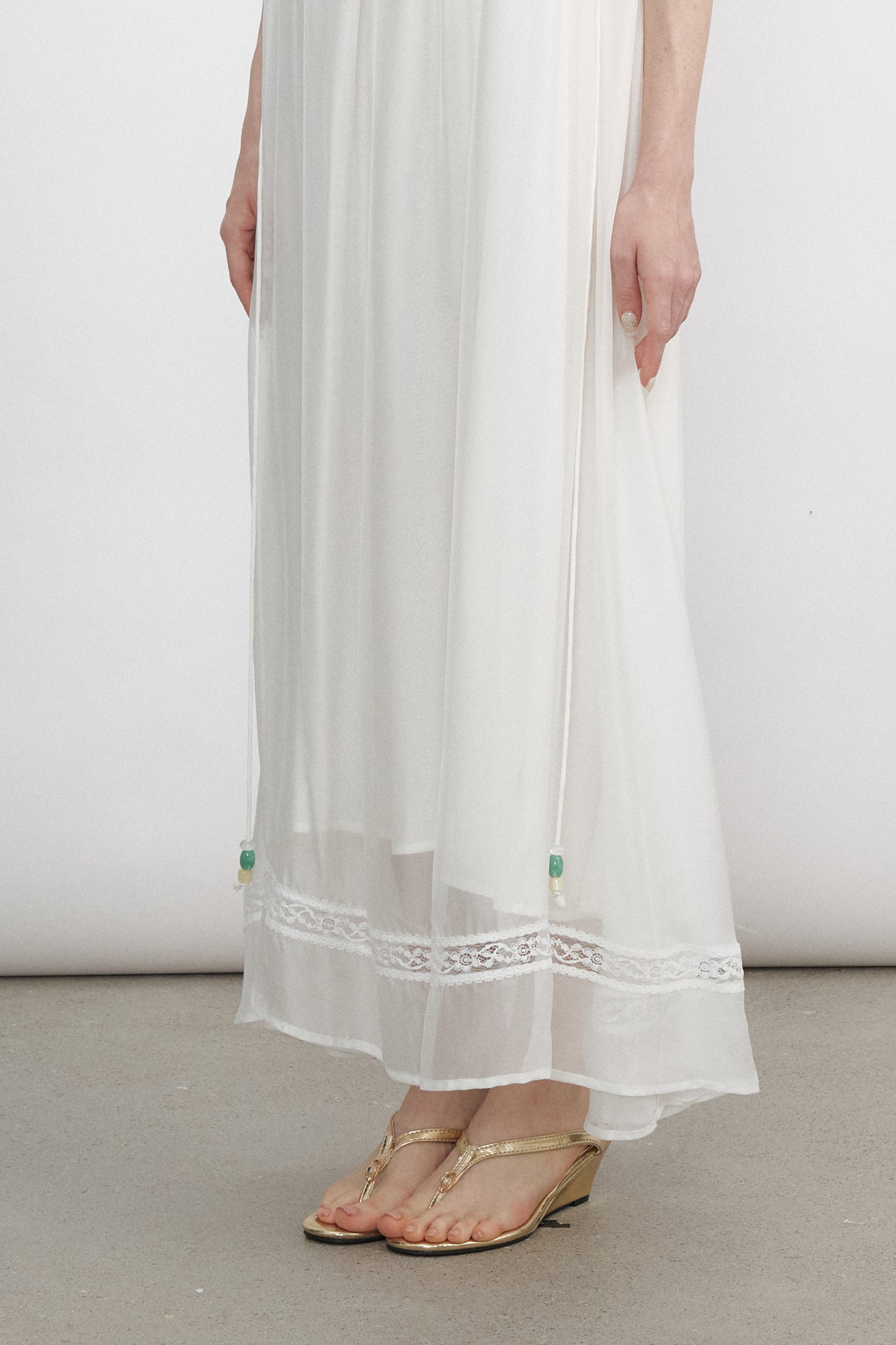 VERSION9 Beaded Strap Ruched Maxi Dress