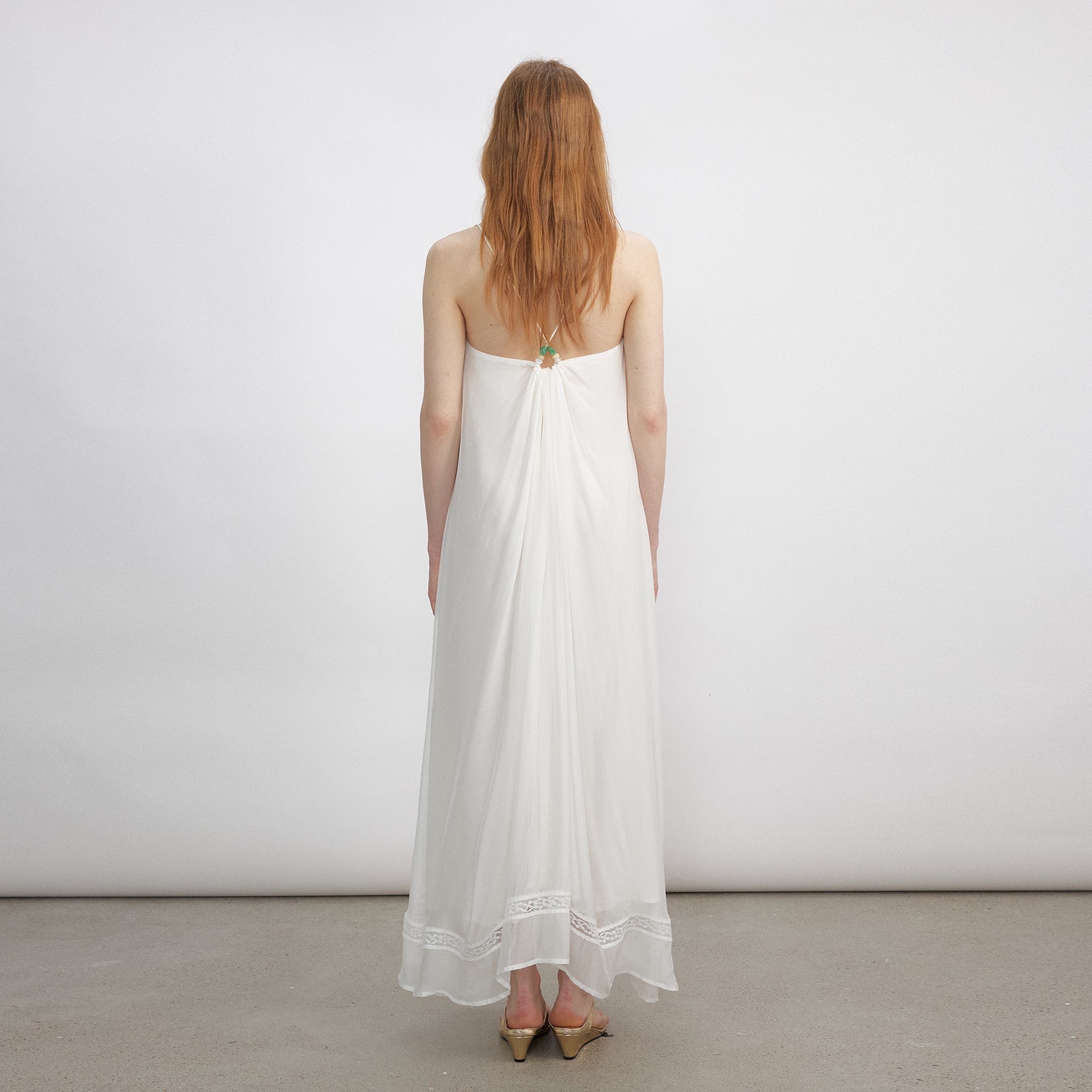VERSION9 Beaded Strap Ruched Maxi Dress