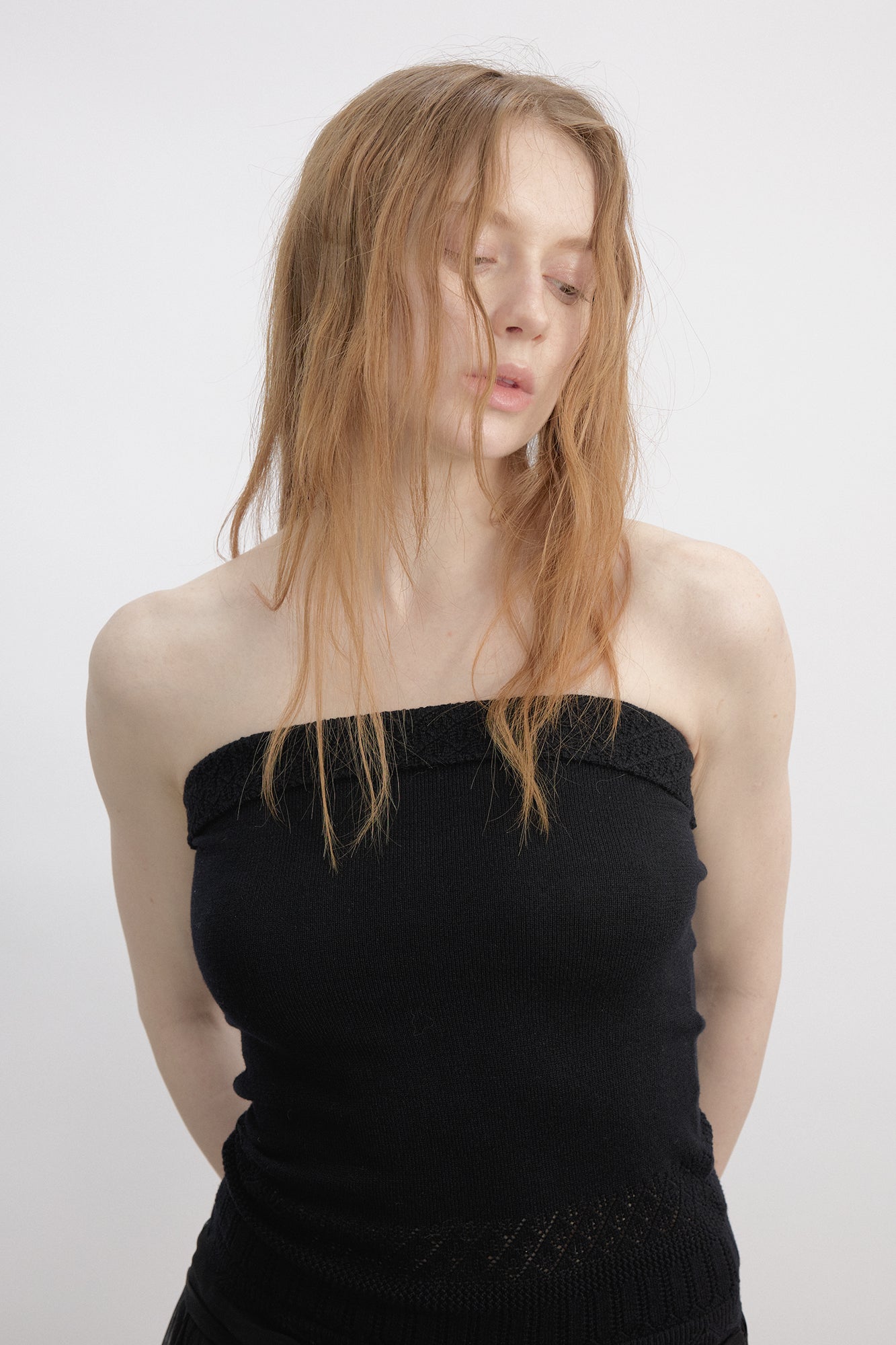 VERSION9 Pointelle Tube Top & Shrug Knit Set