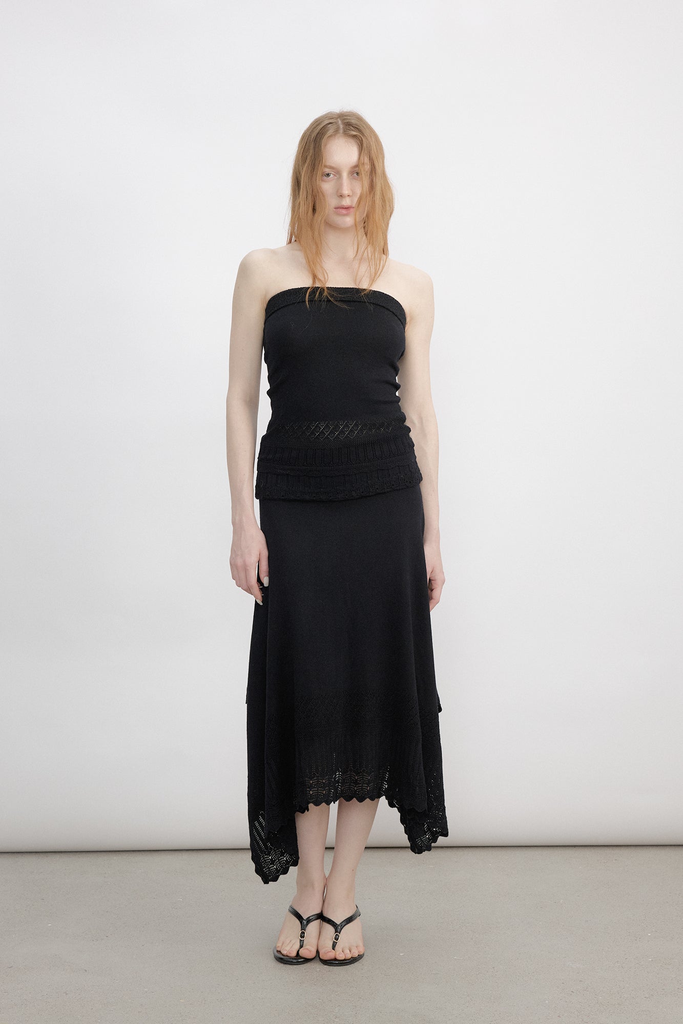VERSION9 Pointelle Tube Top & Shrug Knit Set