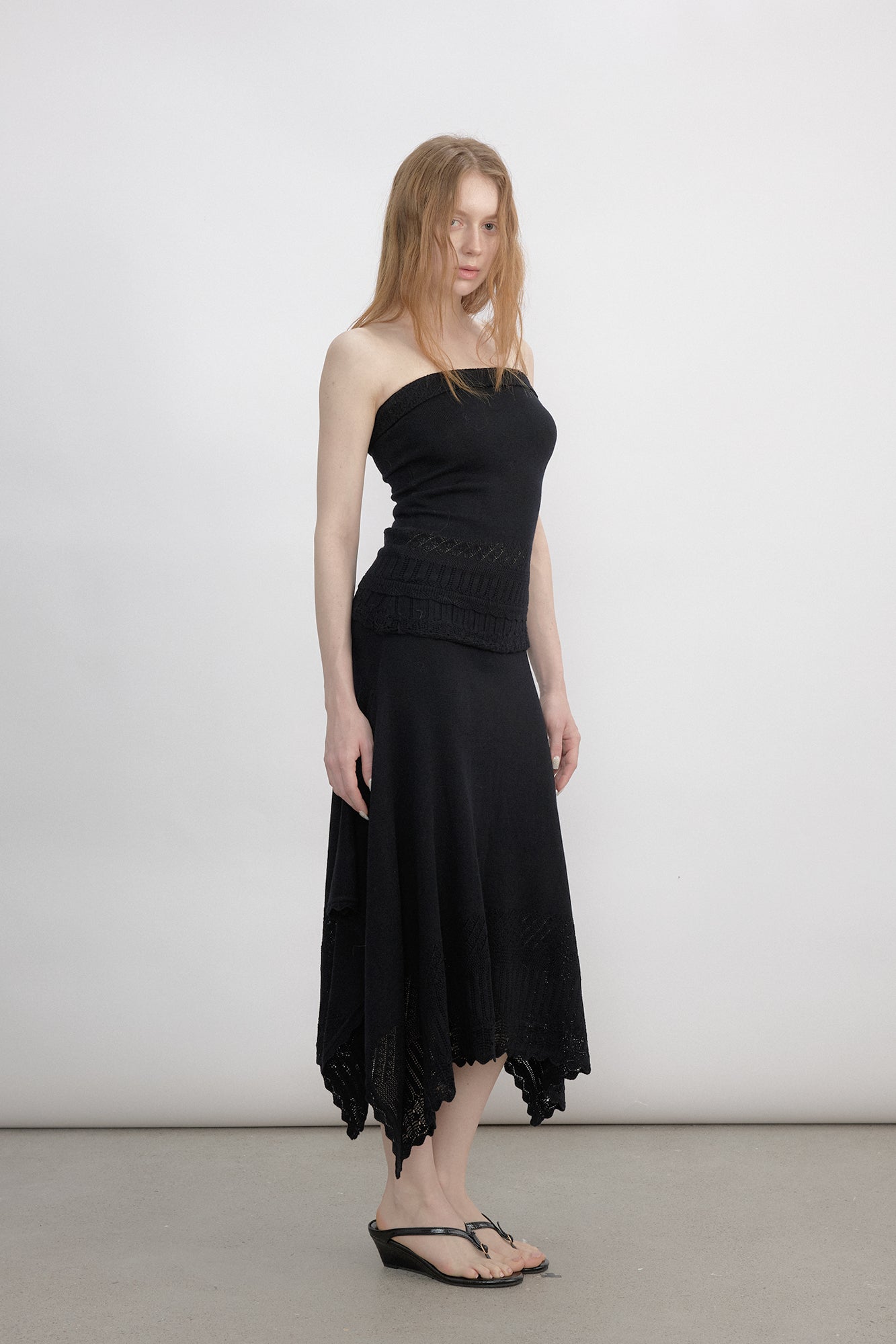 VERSION9 Pointelle Tube Top & Shrug Knit Set