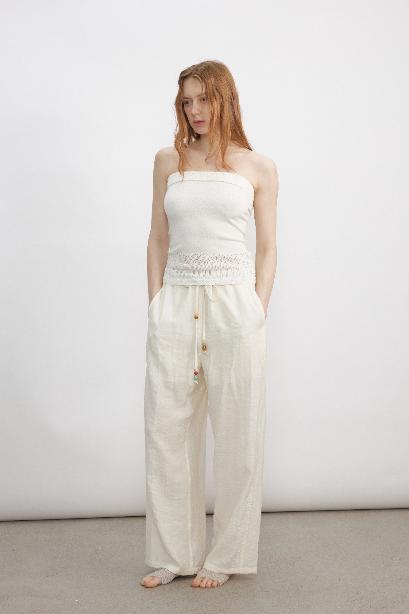 VERSION9 Pointelle Tube Top & Shrug Knit Set