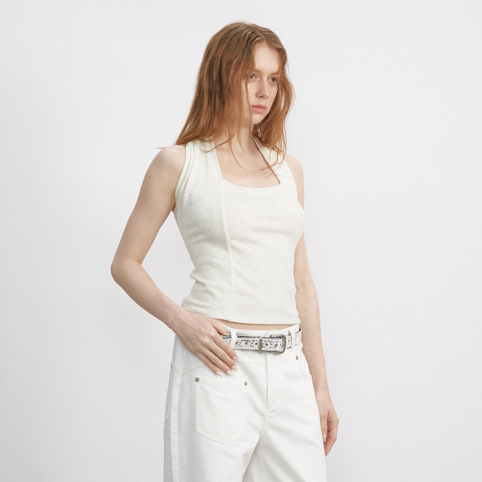 VERSION9 Modern Square-Neck Halter Top