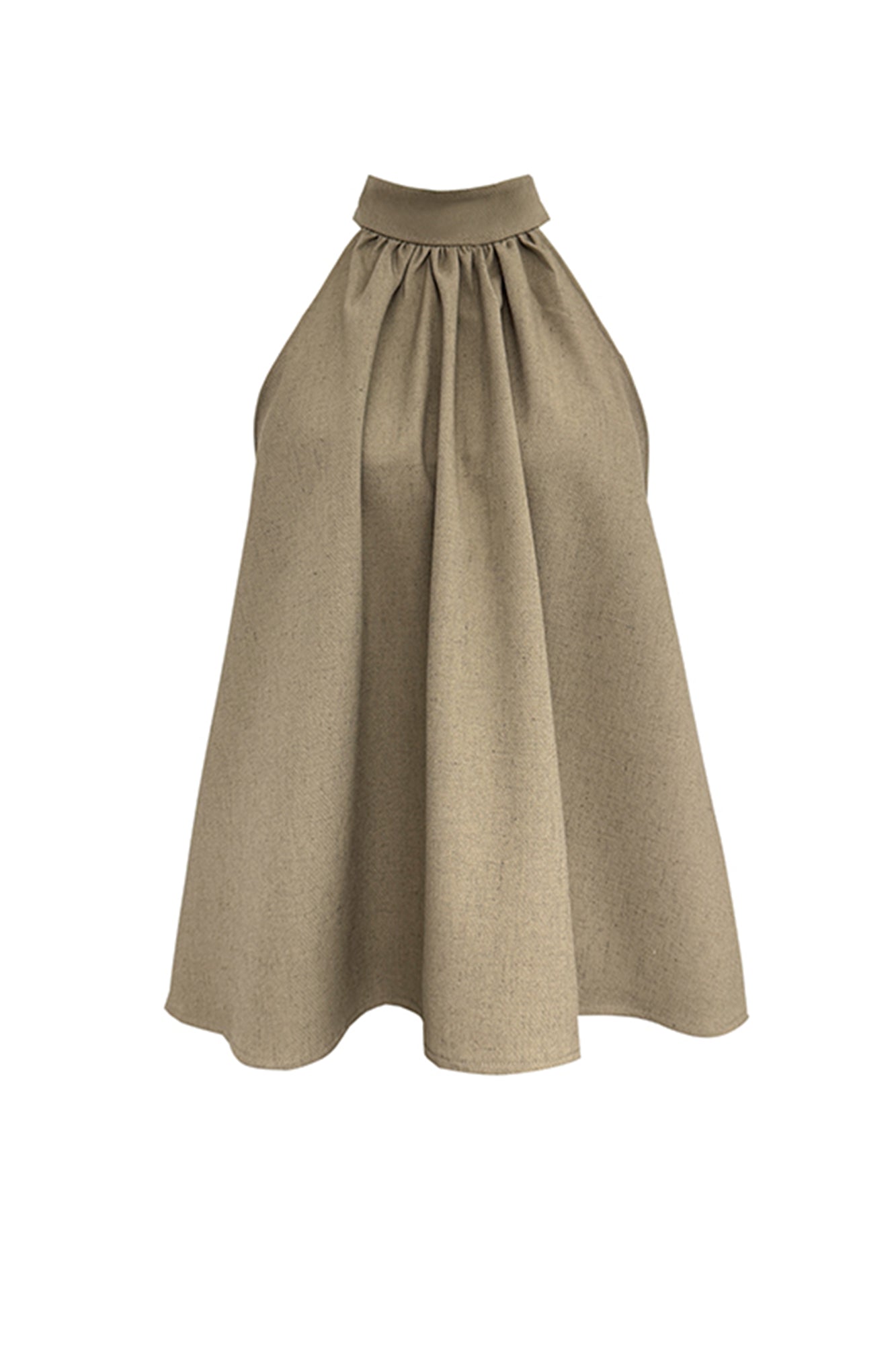 LAYERS Peplum Open-Back Halter Top