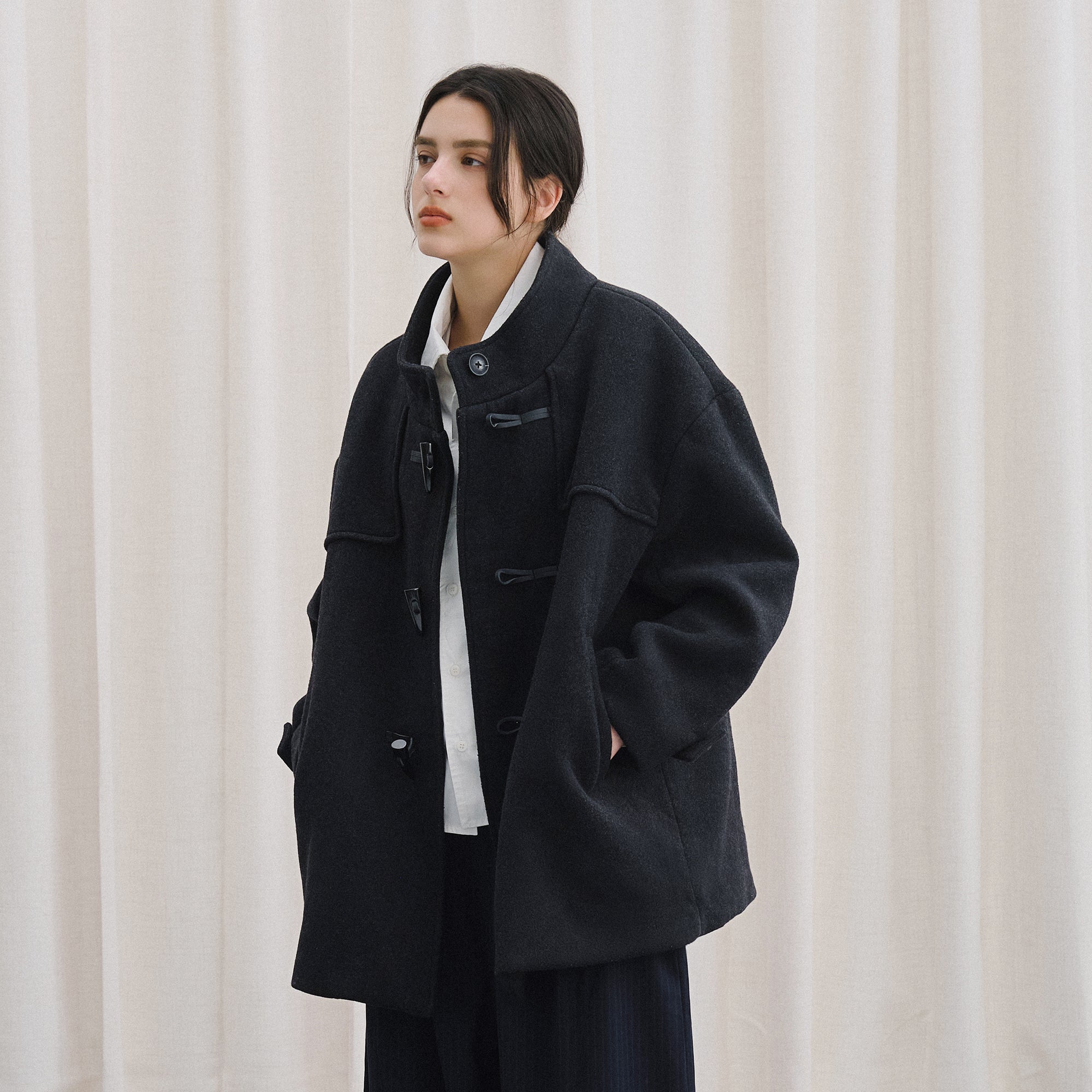 LIVINGTOWN Classic Toggle Wool-Blend Coat