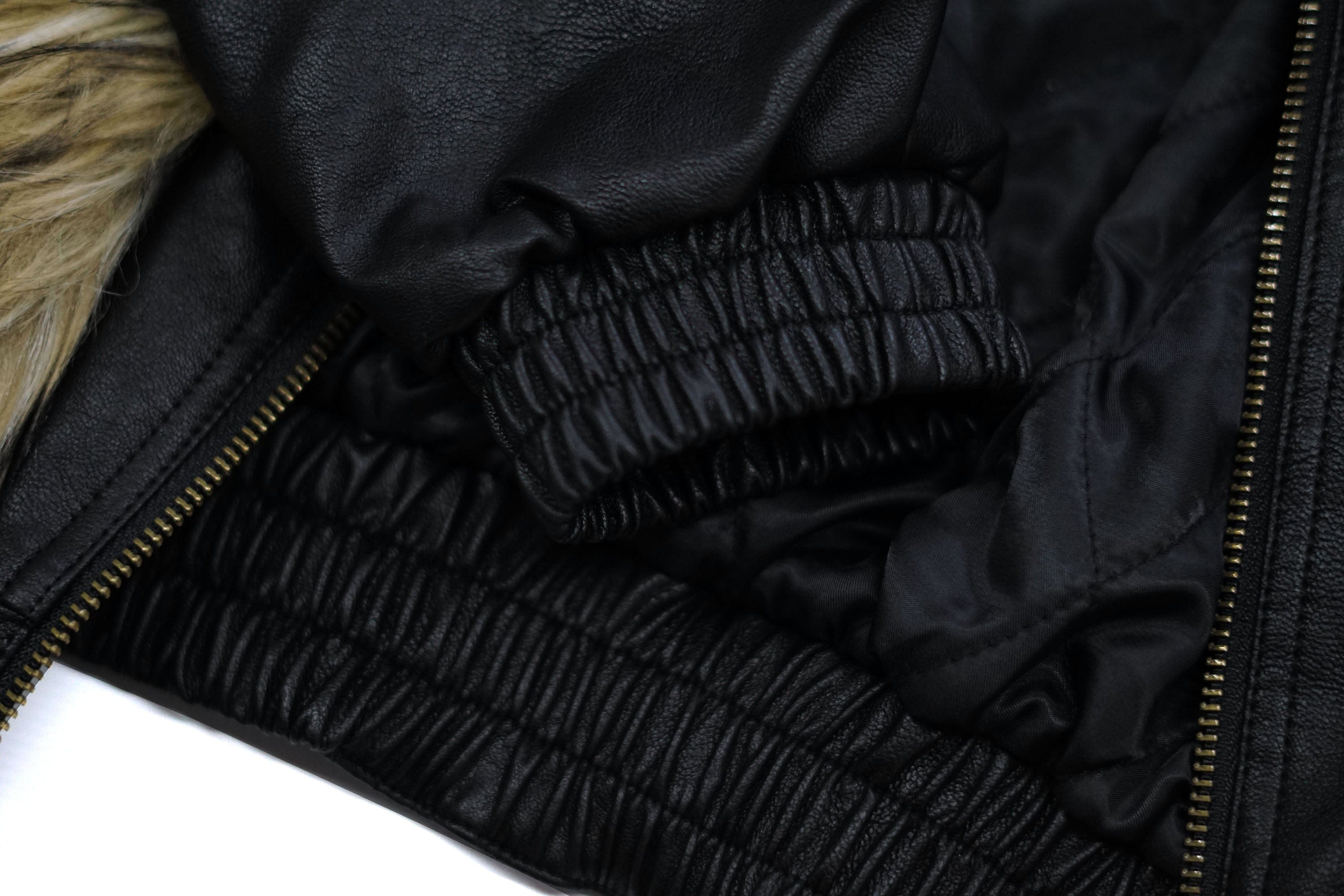 CESTNOUS Detachable Faux Fur-Lined Bomber Jacket