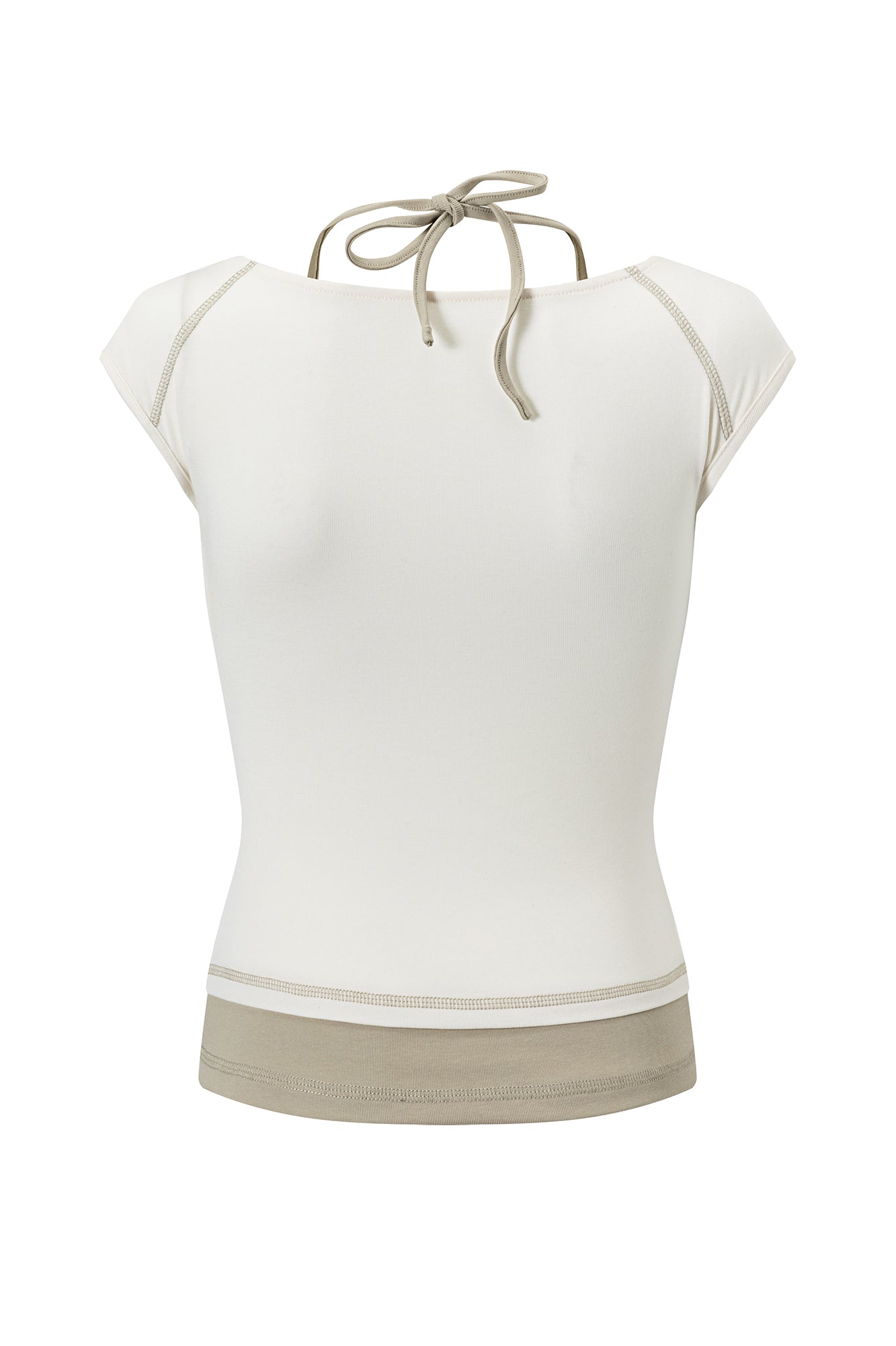 CESTNOUS Cross Graphic Rivet Faux Layered Tee