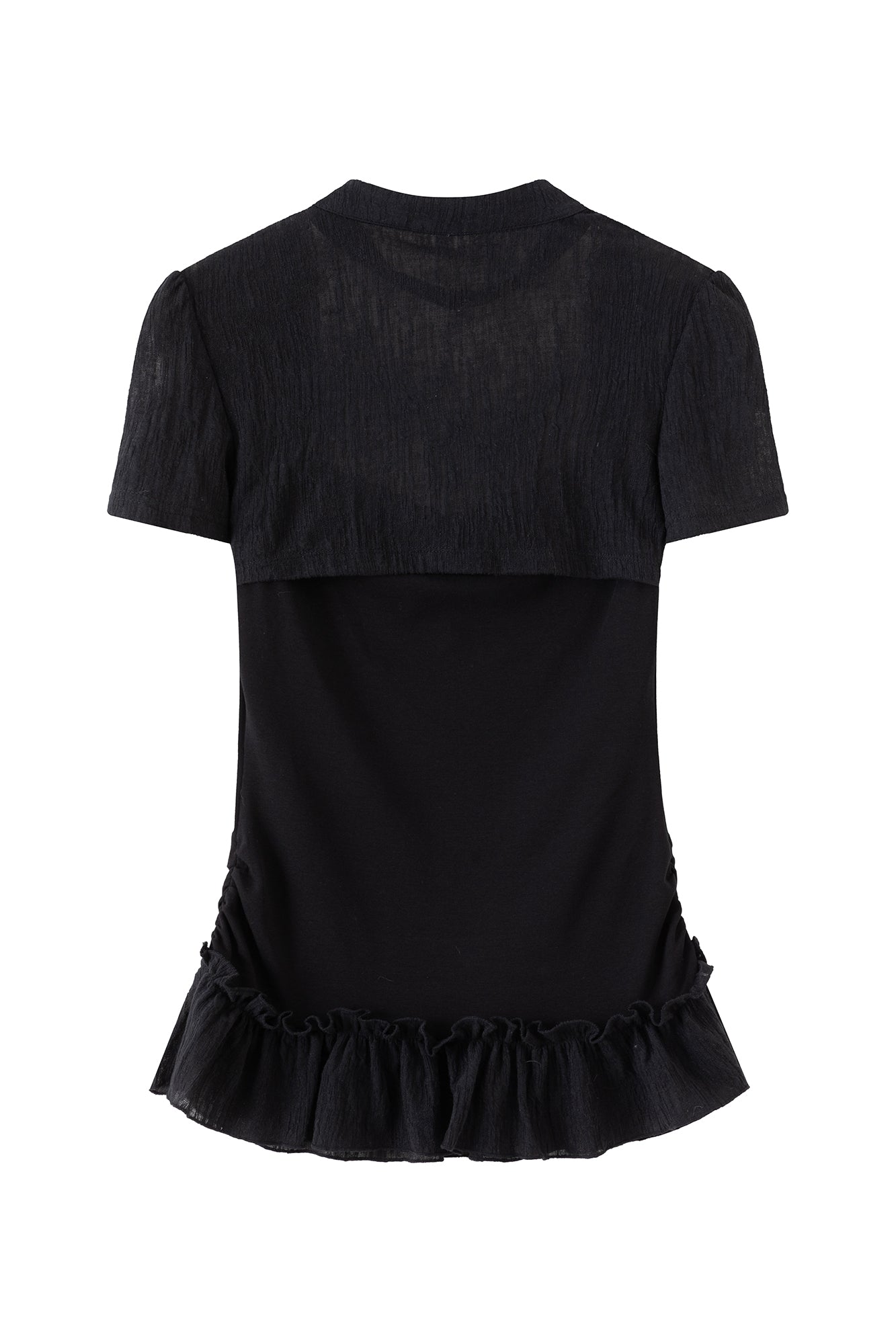 CESTNOUS Gothic Graphic Ruffle-Hem T-Shirt