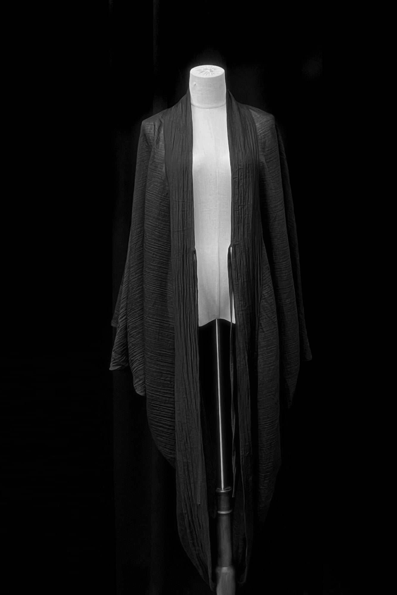 WUHEYIZUO Crinkled Cocoon Longline Shawl