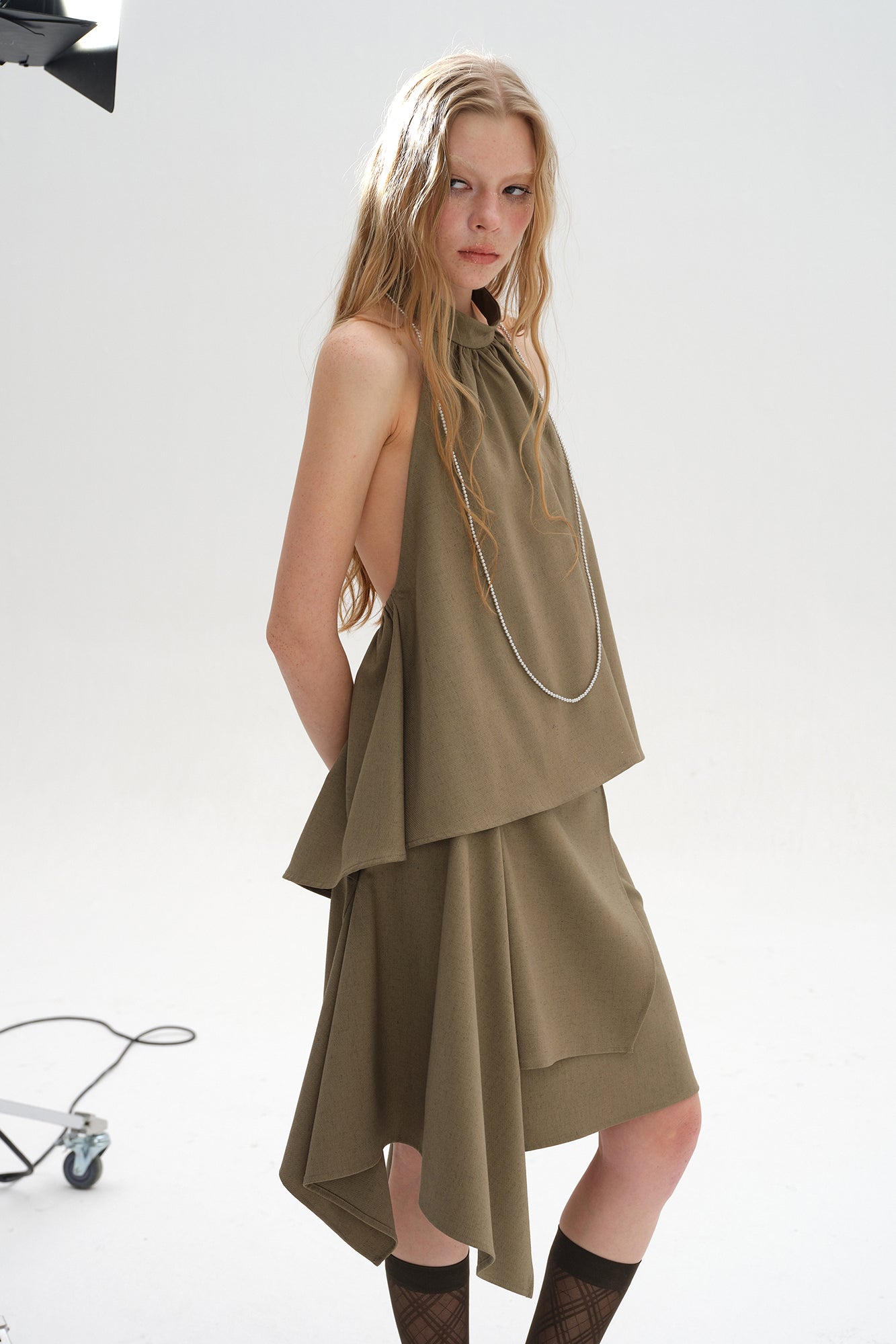 LAYERS Asymmetrical Wrap Layered Skirt