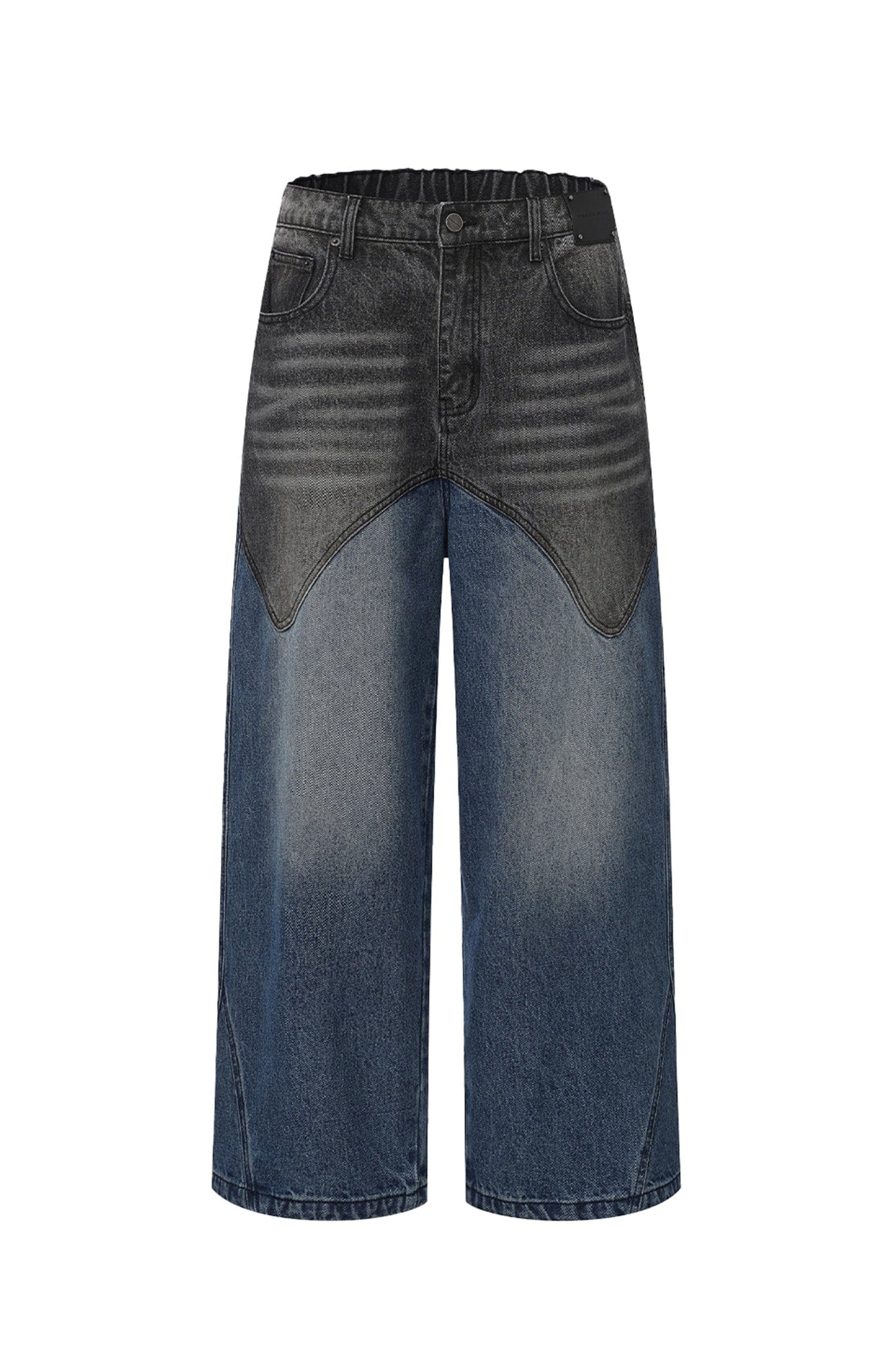 VANN VALRENCE Contrast Faded-Wash Paneled Jeans