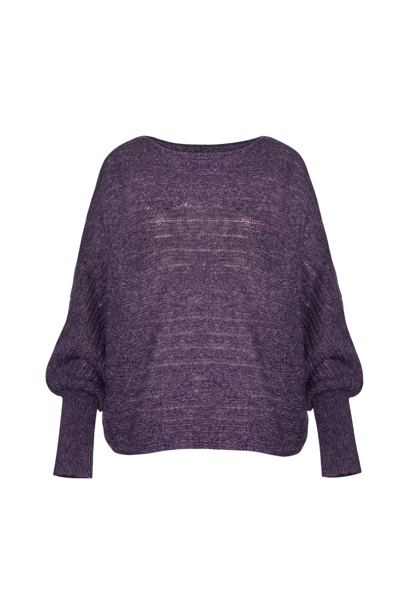 LEONSENSE Sheer One-Shoulder Slouchy Sweater