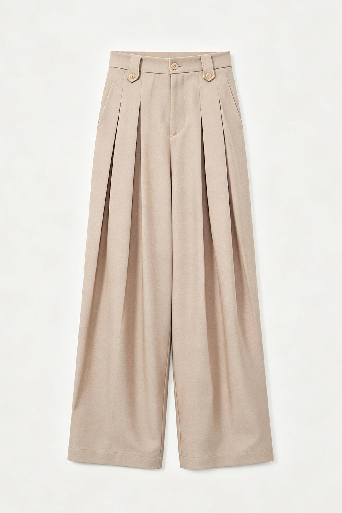 SAME FLOW Draped Pleated Wide-Leg Pants
