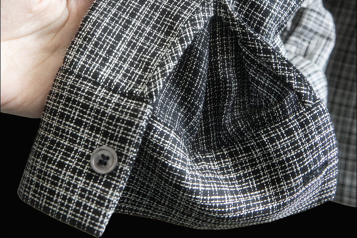 MXU Deconstructed Plaid Pleated Cinched-Waist Jacket