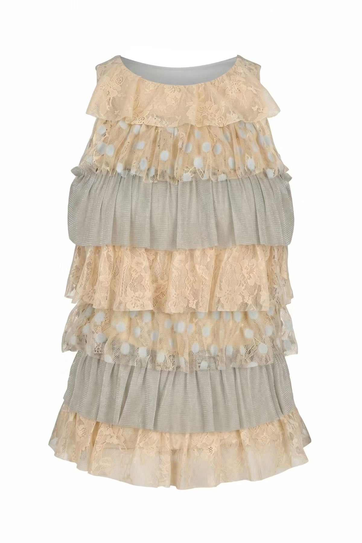 ANNIE ARMOR Tiered Ruffle Lace Top & Pleated Maxi Skirt Set