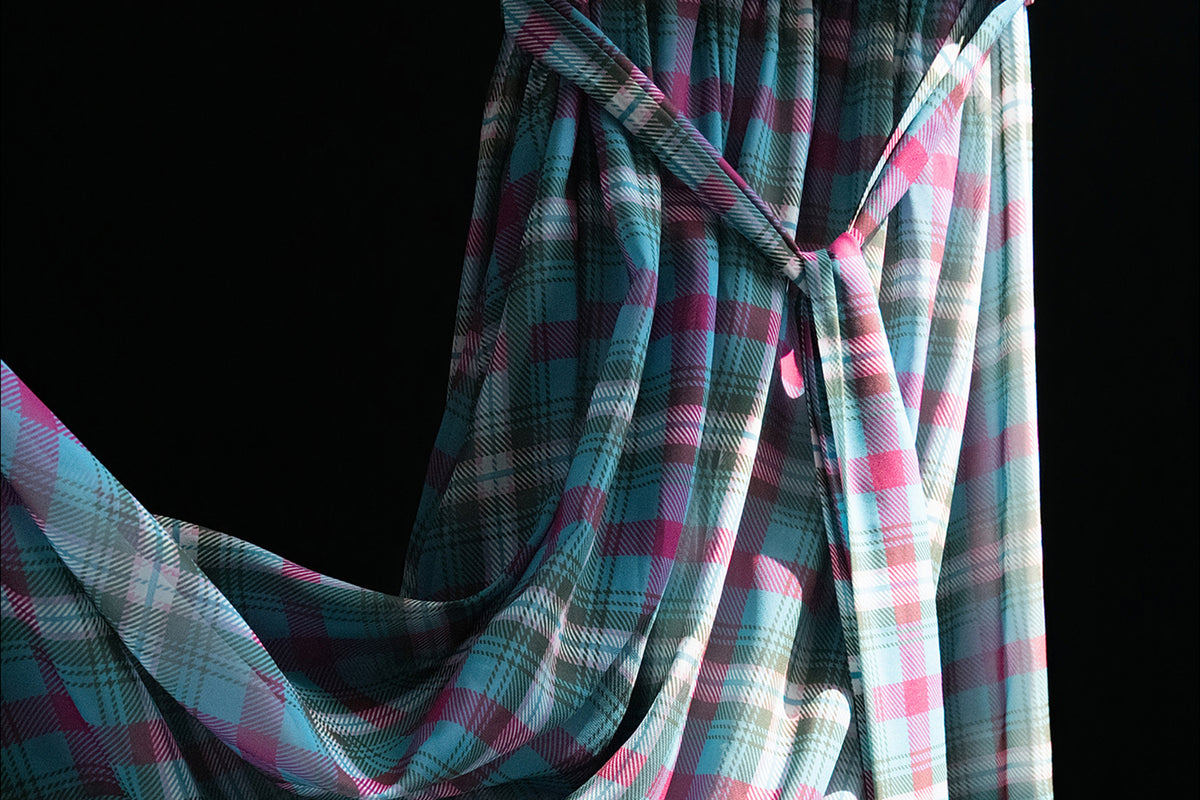 MXU Retro Plaid Ruched Top & Maxi Skirt Set