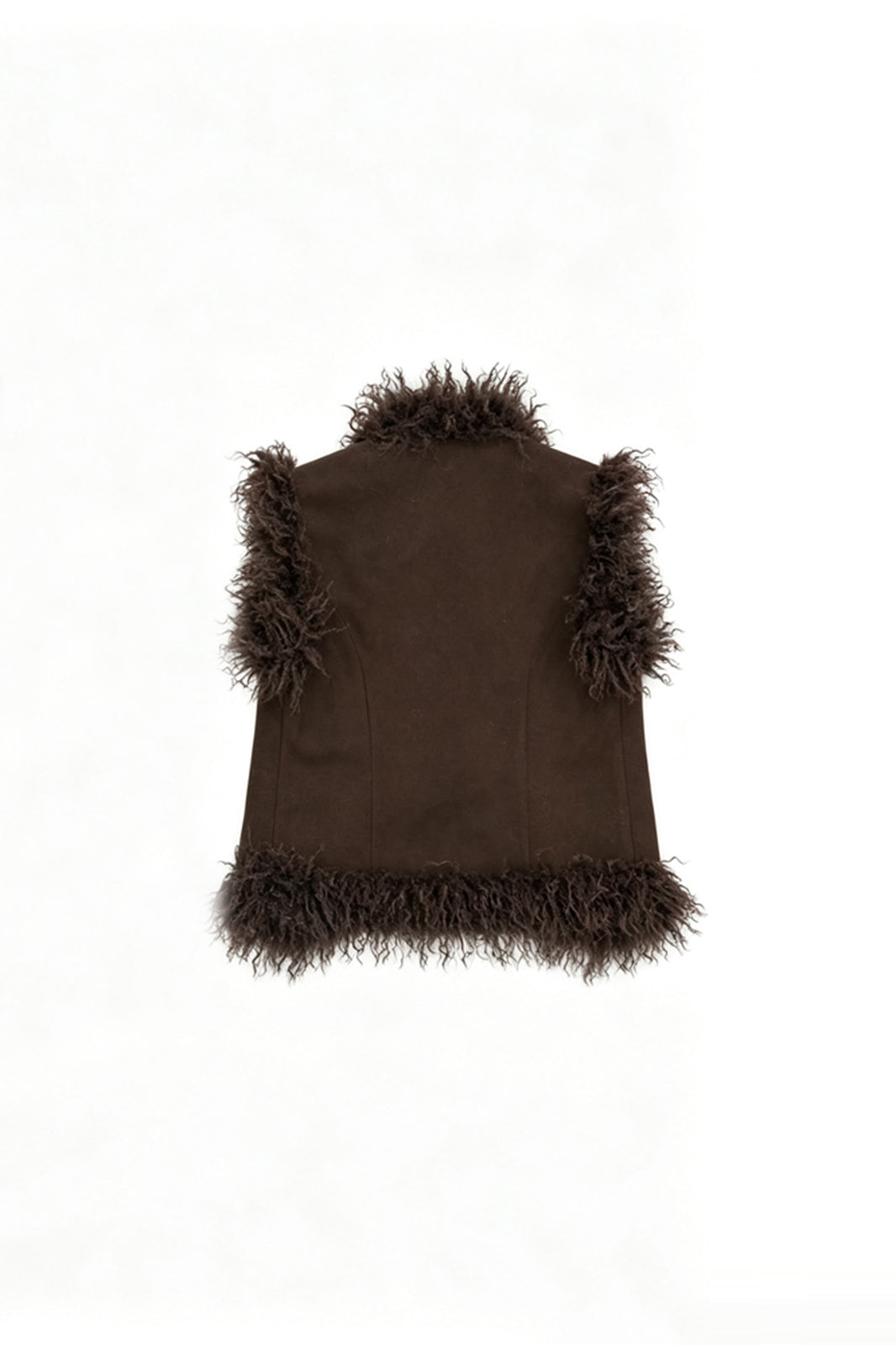 FAYCHUI Faux Fur Trim Button Vest