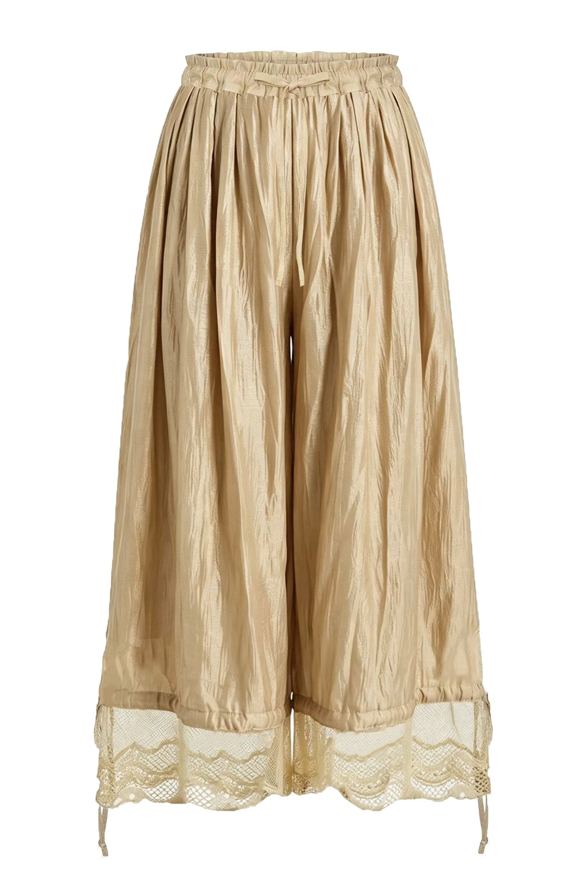 ANNIE ARMOR Lace-Trim Drawstring Balloon Pants