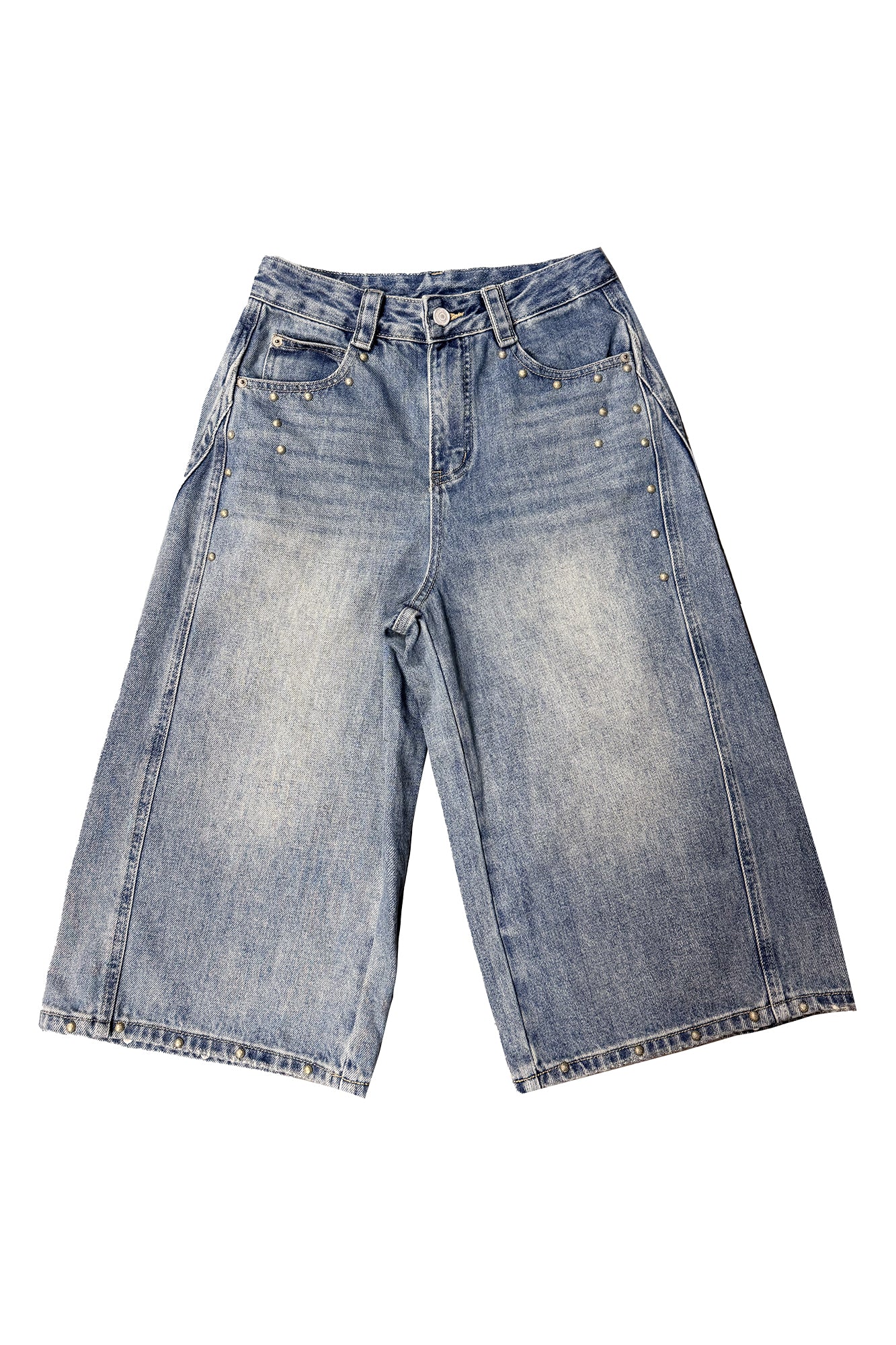 JIUWU PARK Retro Rivet Denim Shorts
