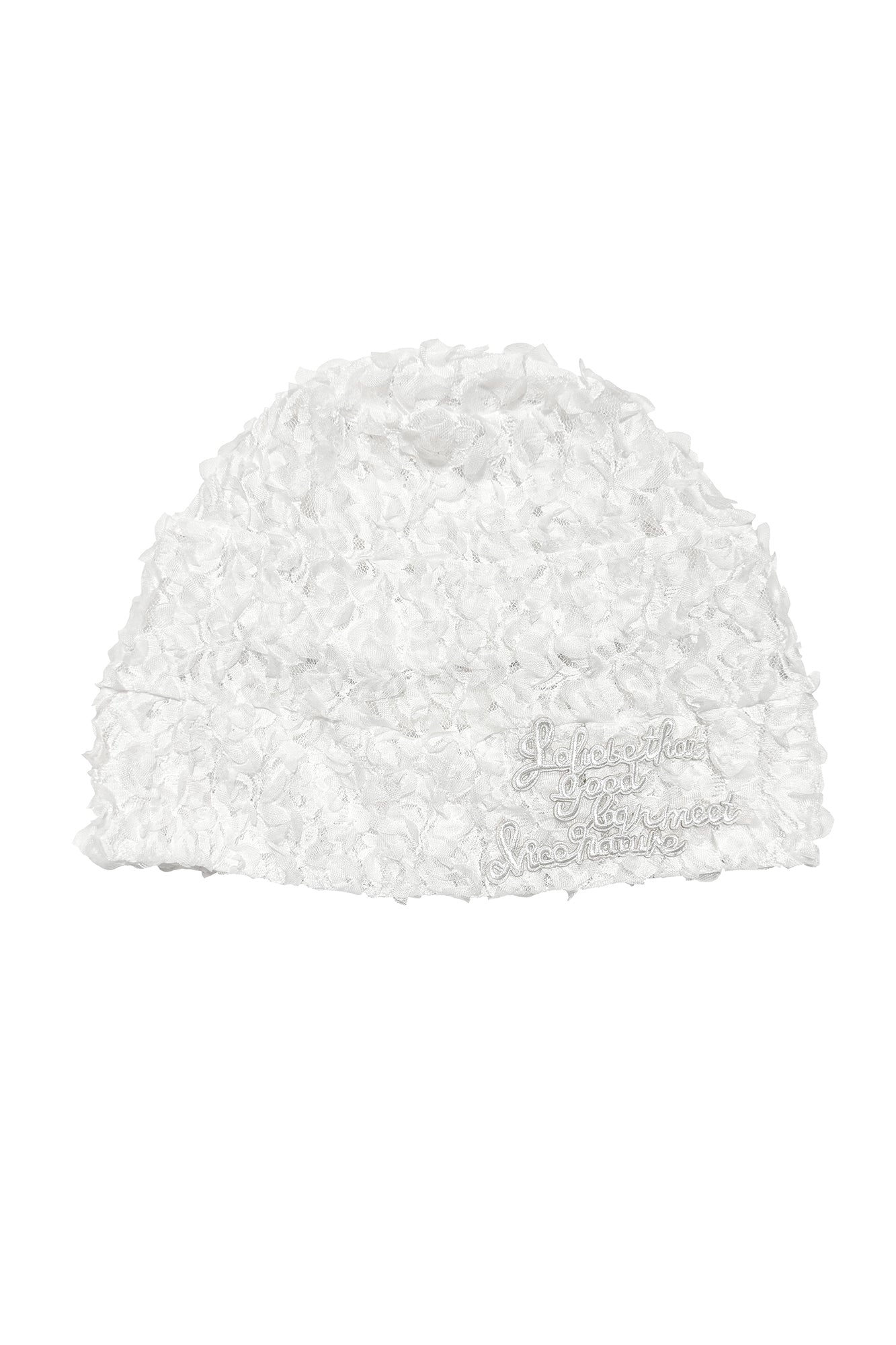RIDK Floral Lace Script Beanie