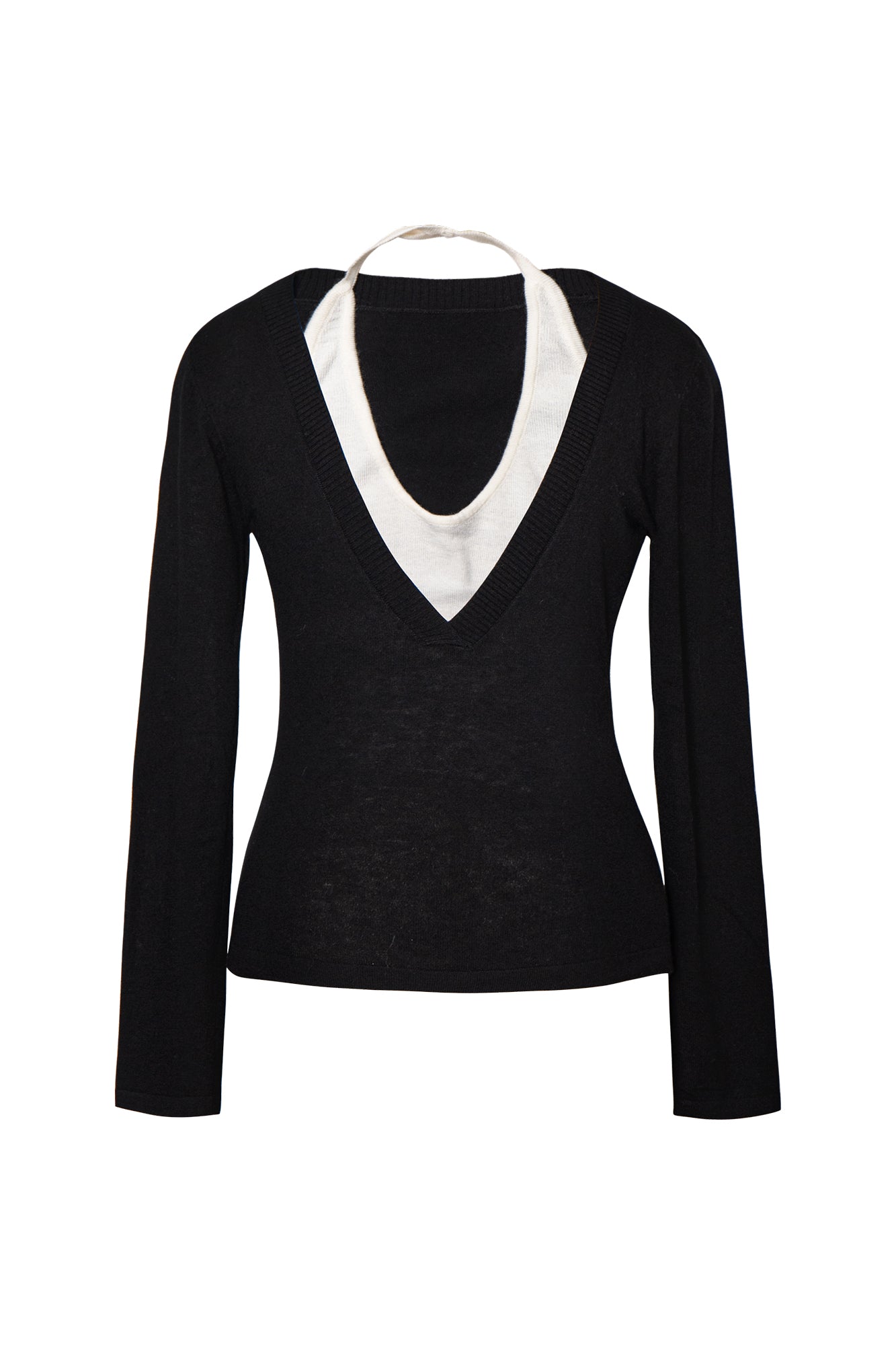 LEONSENSE Layered Cut-Out Tie-Back Top