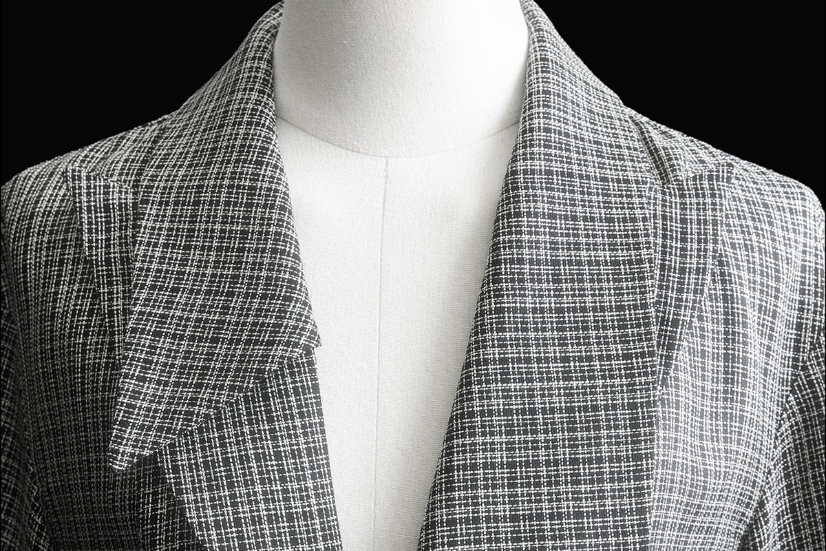 MXU Deconstructed Plaid Pleated Cinched-Waist Jacket