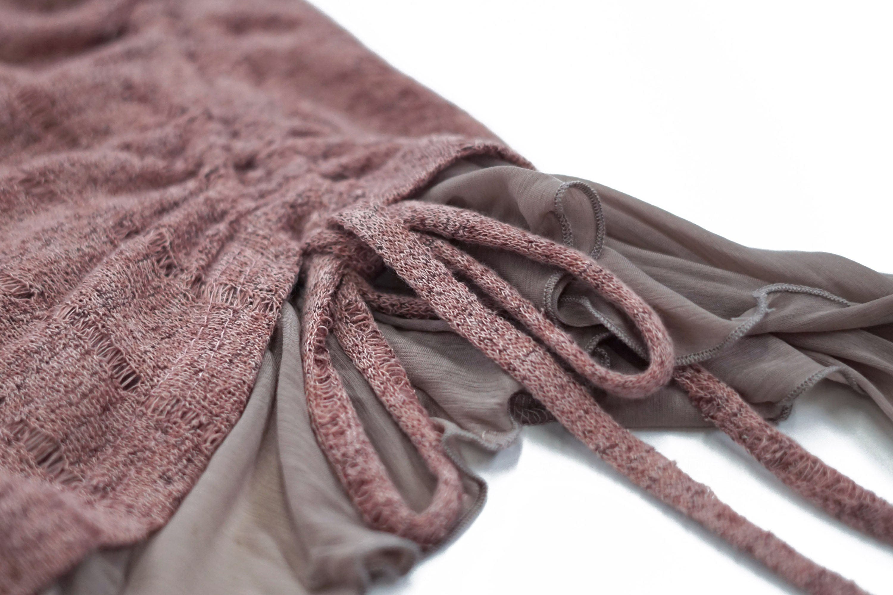 CESTNOUS Distressed Graphic Mesh-Hem Top