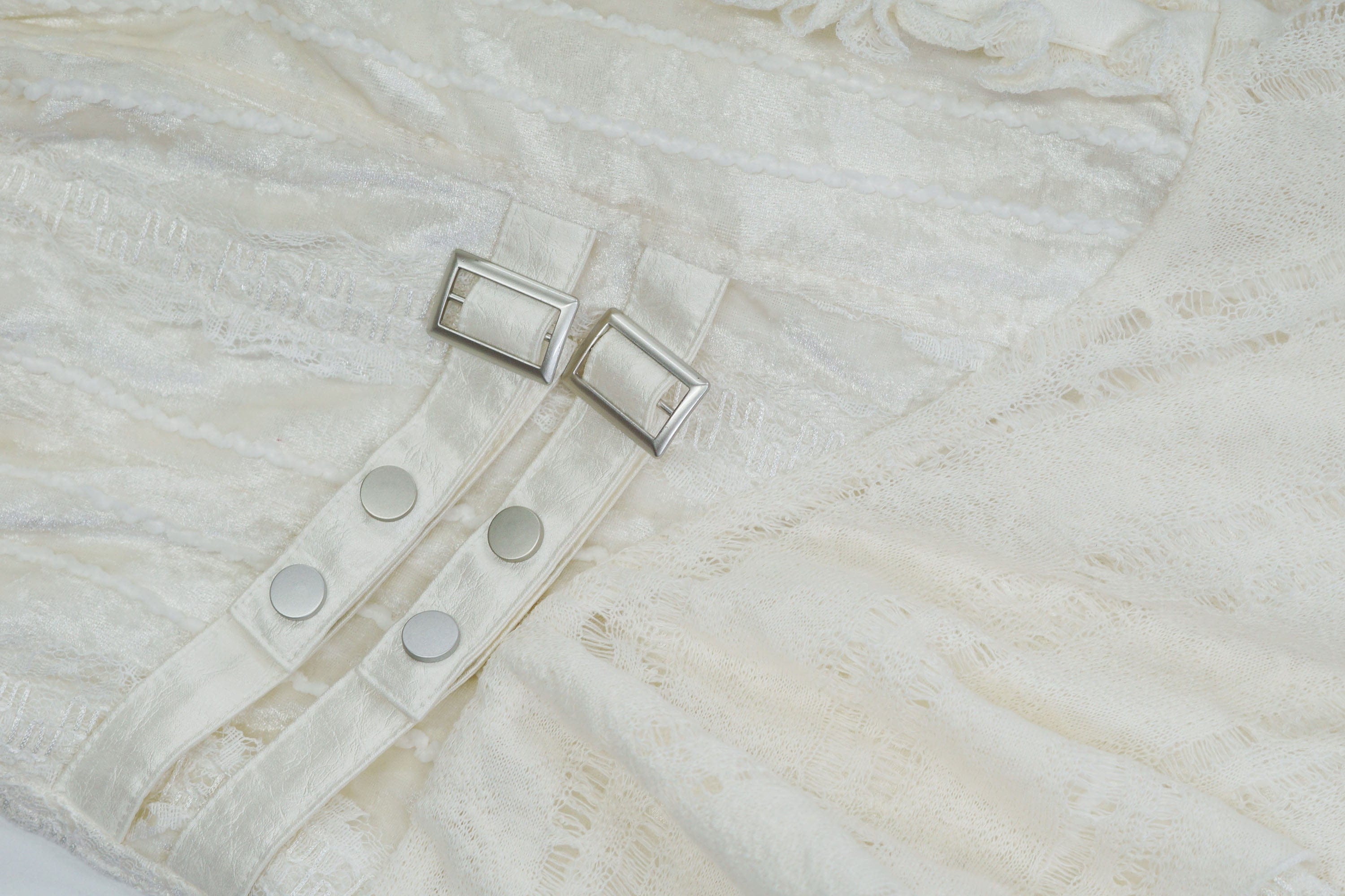 CESTNOUS Ruffled Trim Corset Layered Mini Dress