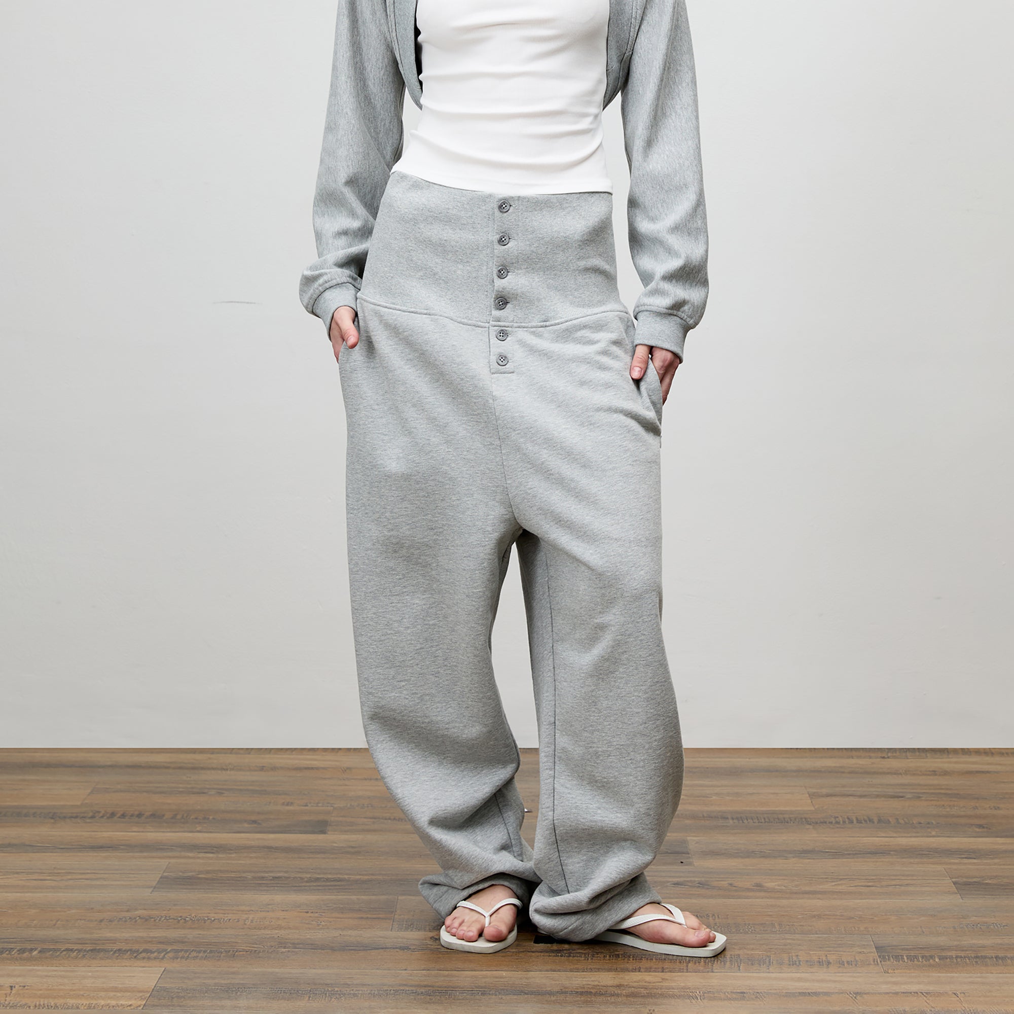 COMMAND N High-Waist Drop-Crotch Wide-Leg Sweatpants