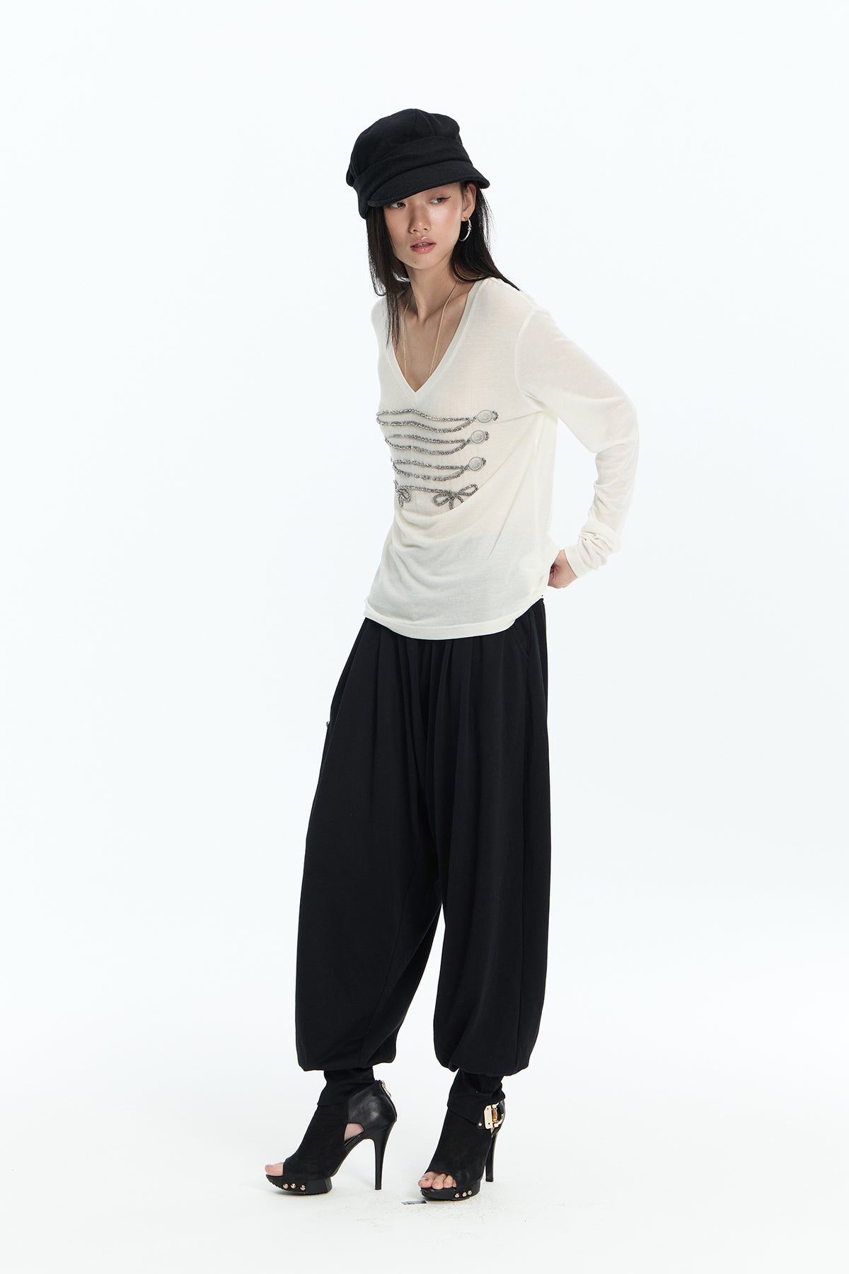 FAYCHUI Side Toggle Balloon Pants