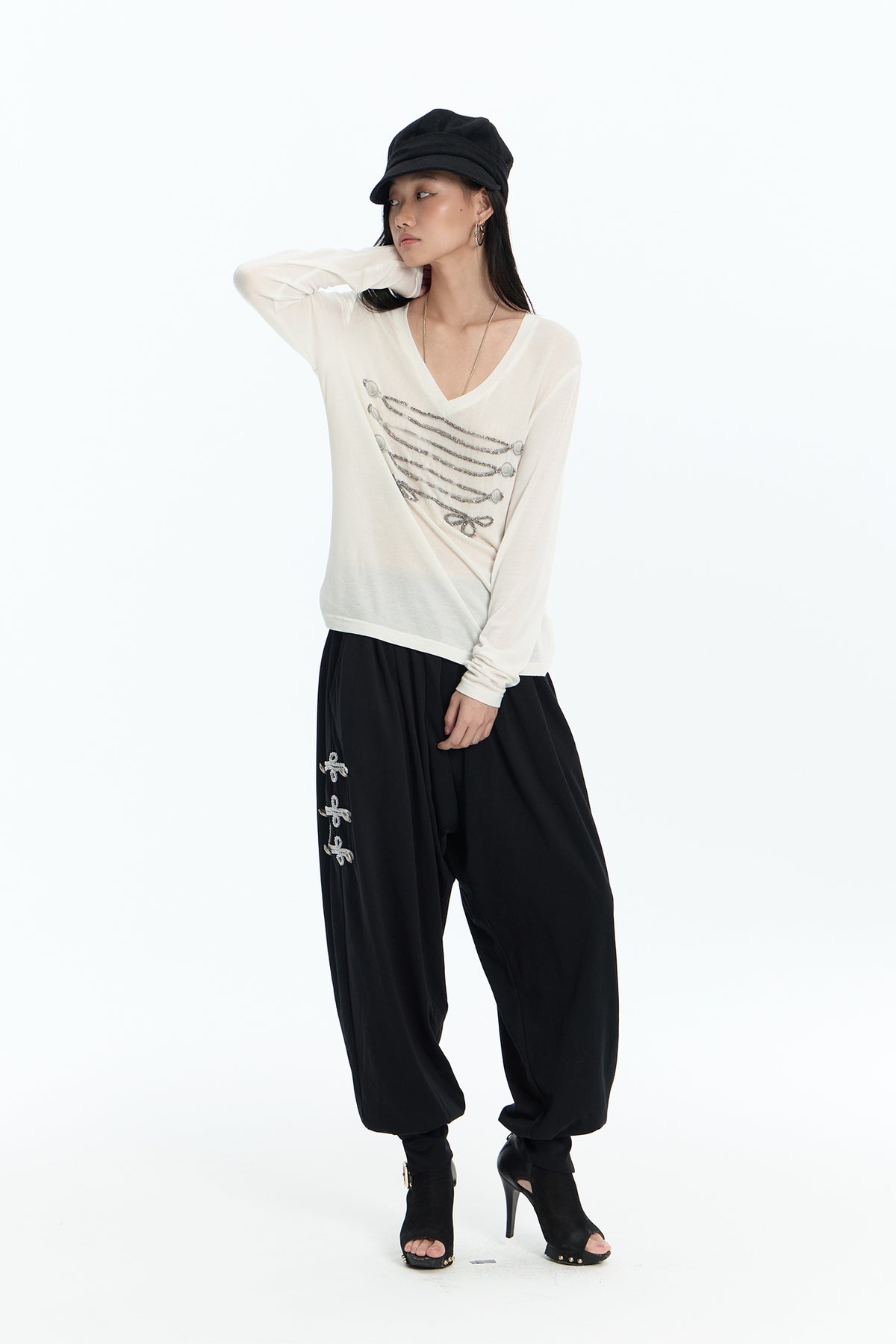 FAYCHUI Side Toggle Balloon Pants