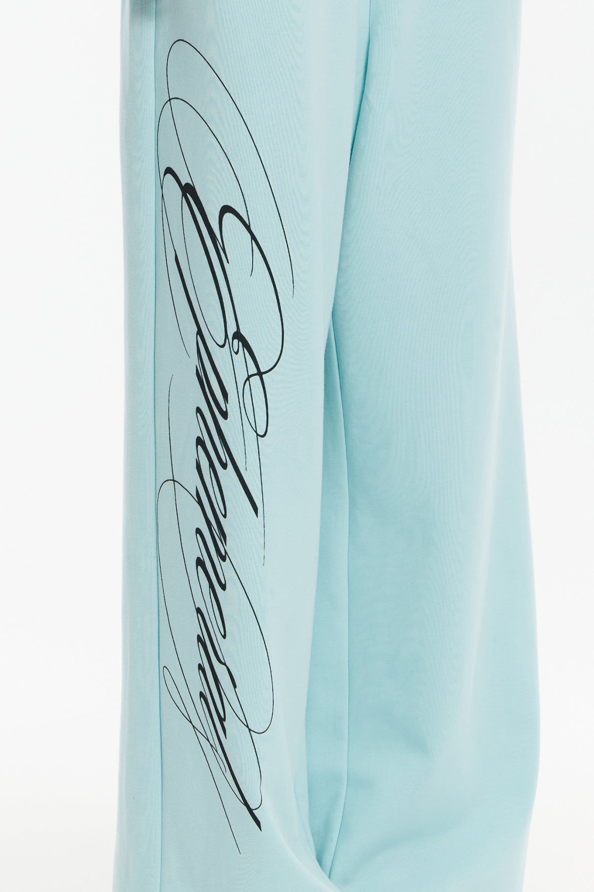 FAYCHUI Graphic Lace-Pocket Wide-Leg Sweatpants Mint Green