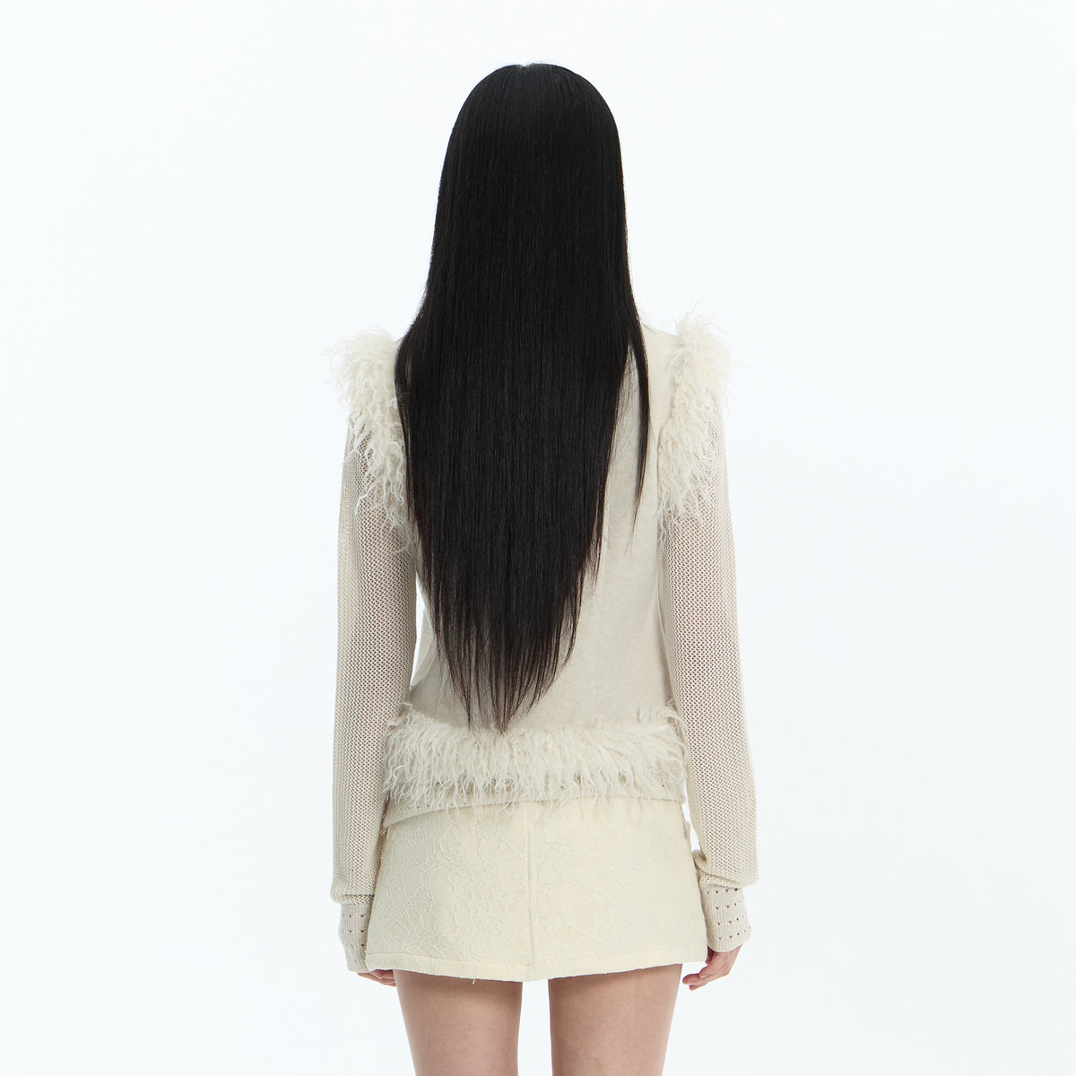 FAYCHUI Faux Fur Trim Button Vest