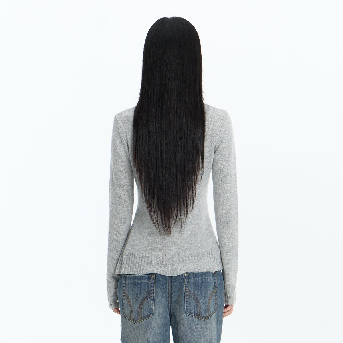 FAYCHUI Baroque Graphic Wool-Blend Mock-Neck Sweater