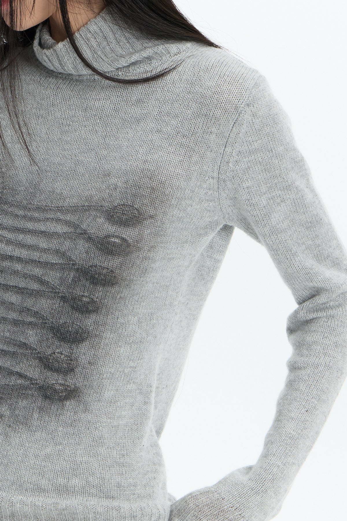 FAYCHUI Baroque Graphic Wool-Blend Mock-Neck Sweater