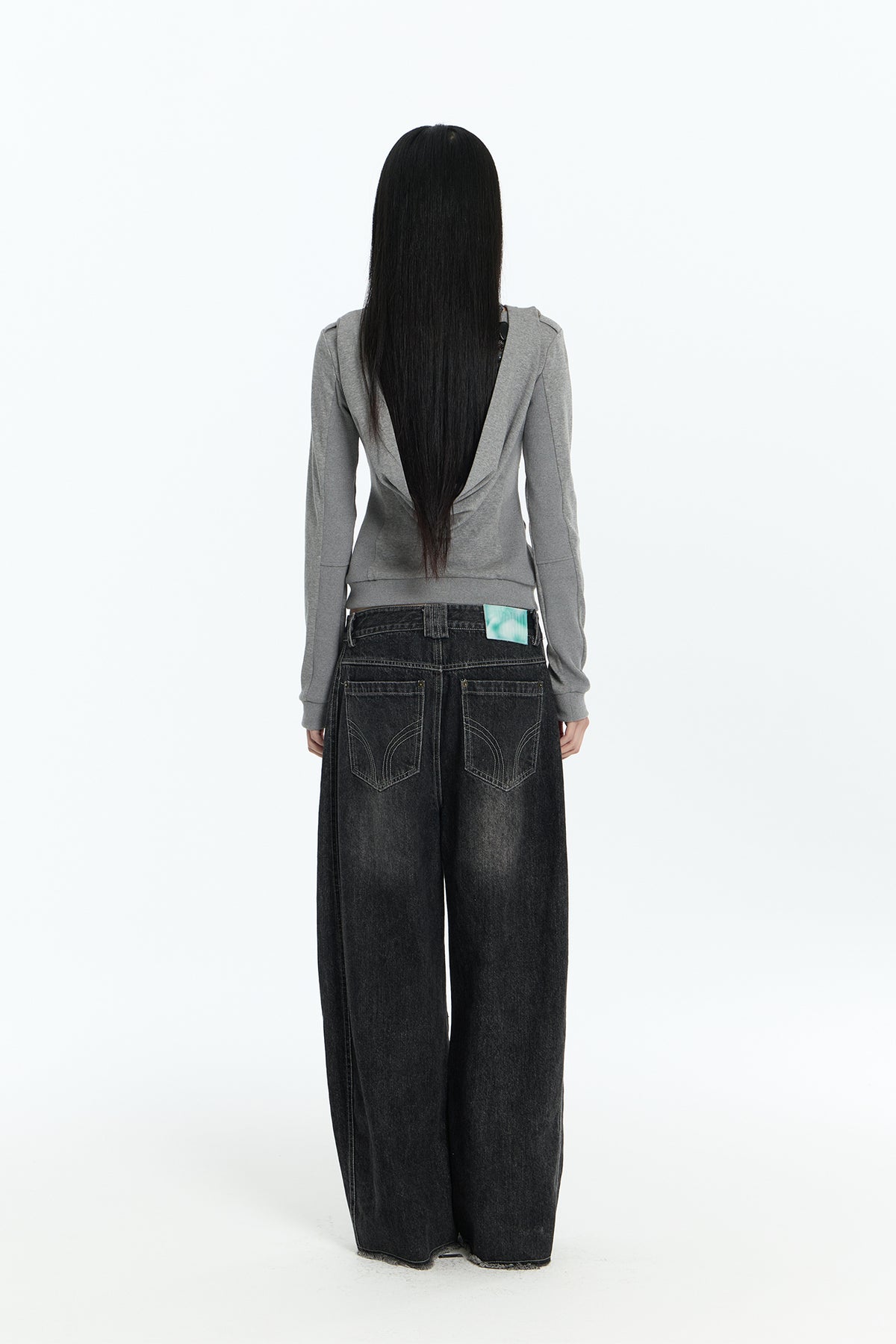 FAYCHUI Wrap-Front Button Hoodie