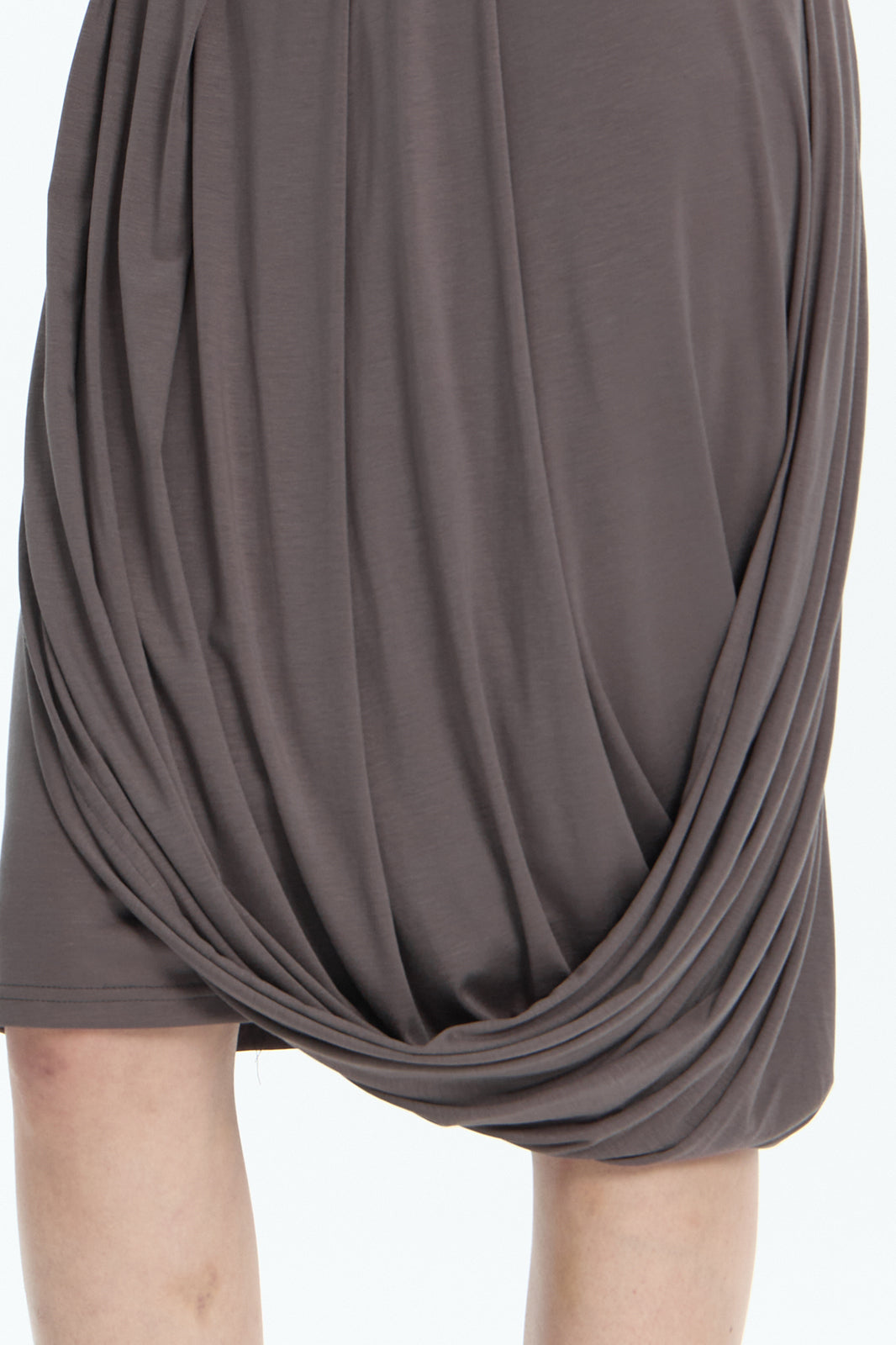 FAYCHUI Diamond Waist Draped Midi Skirt
