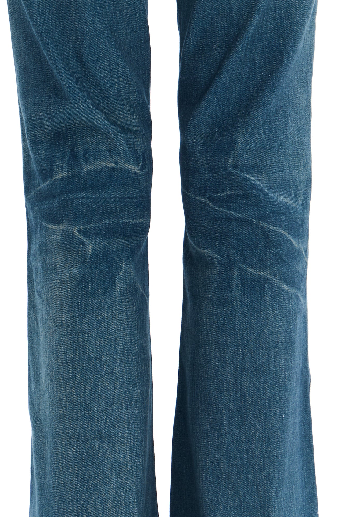 FAYCHUI Diamond-Embellished Washed Flared Jeans