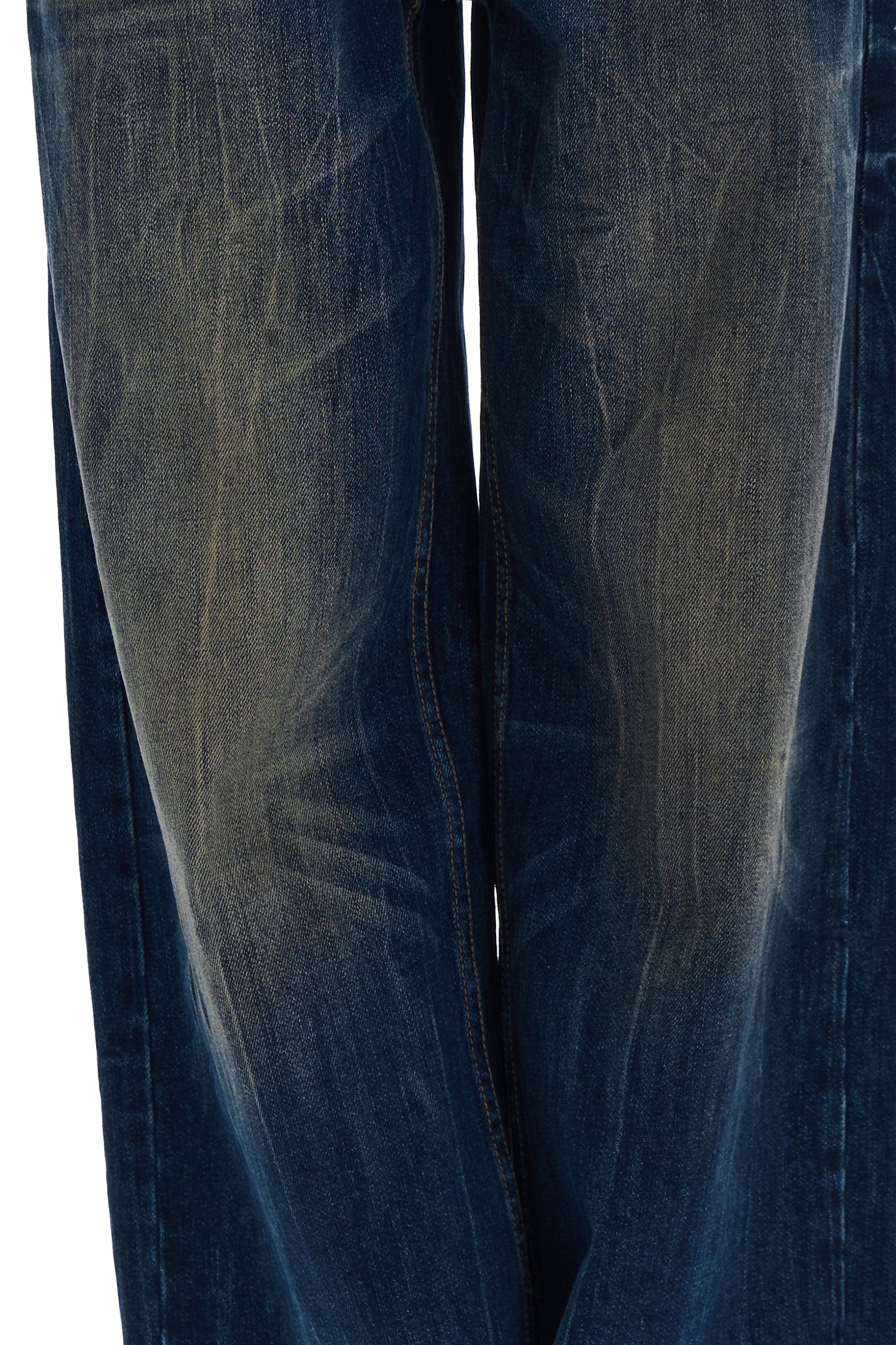 FAYCHUI Double-Waist Washed Wide-Leg Jeans