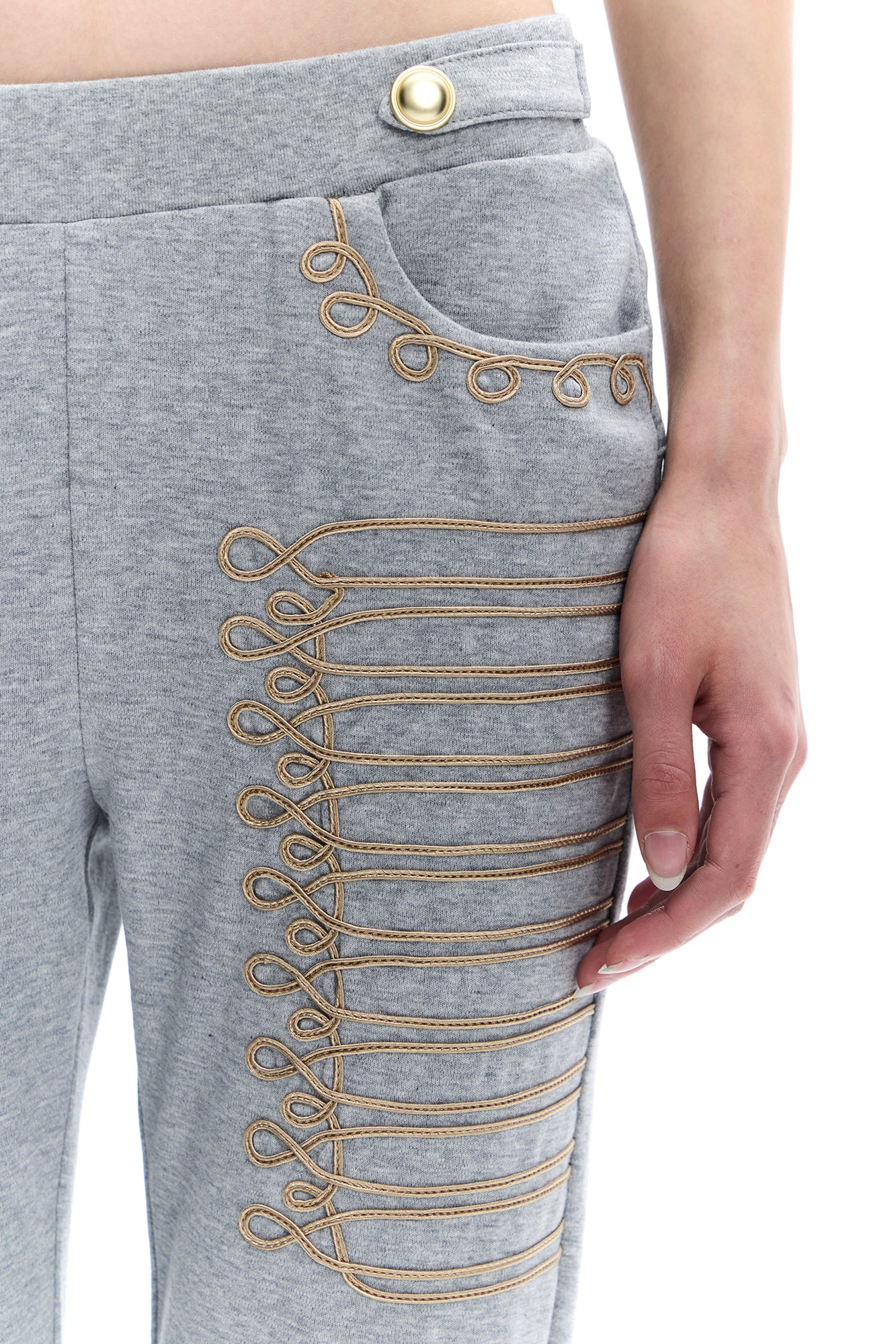FAYCHUI Military Braid Flared Pants