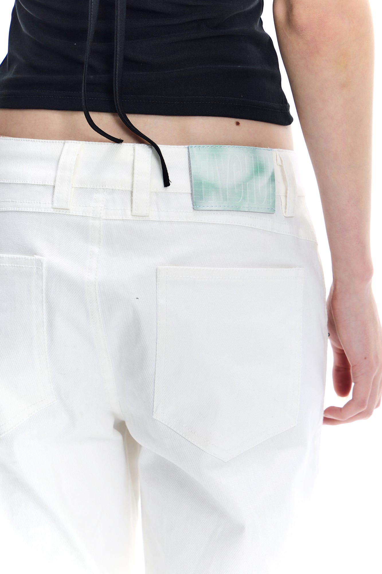 FAYCHUI Asymmetrical Button-Front Wide-Leg Pants