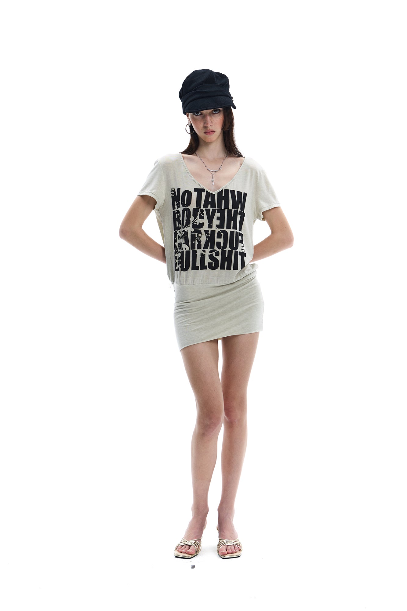 FAYCHUI Graphic Blouson Tee Dress