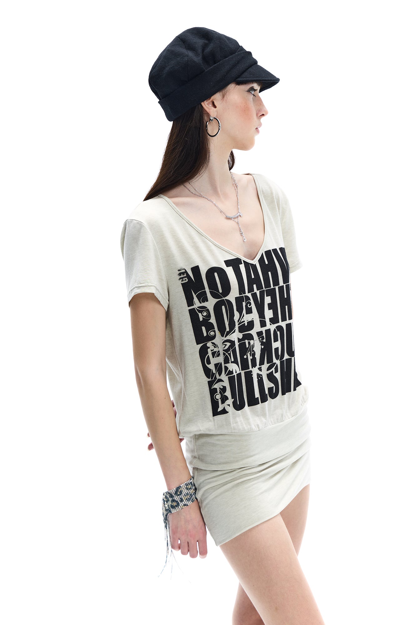 FAYCHUI Graphic Blouson Tee Dress