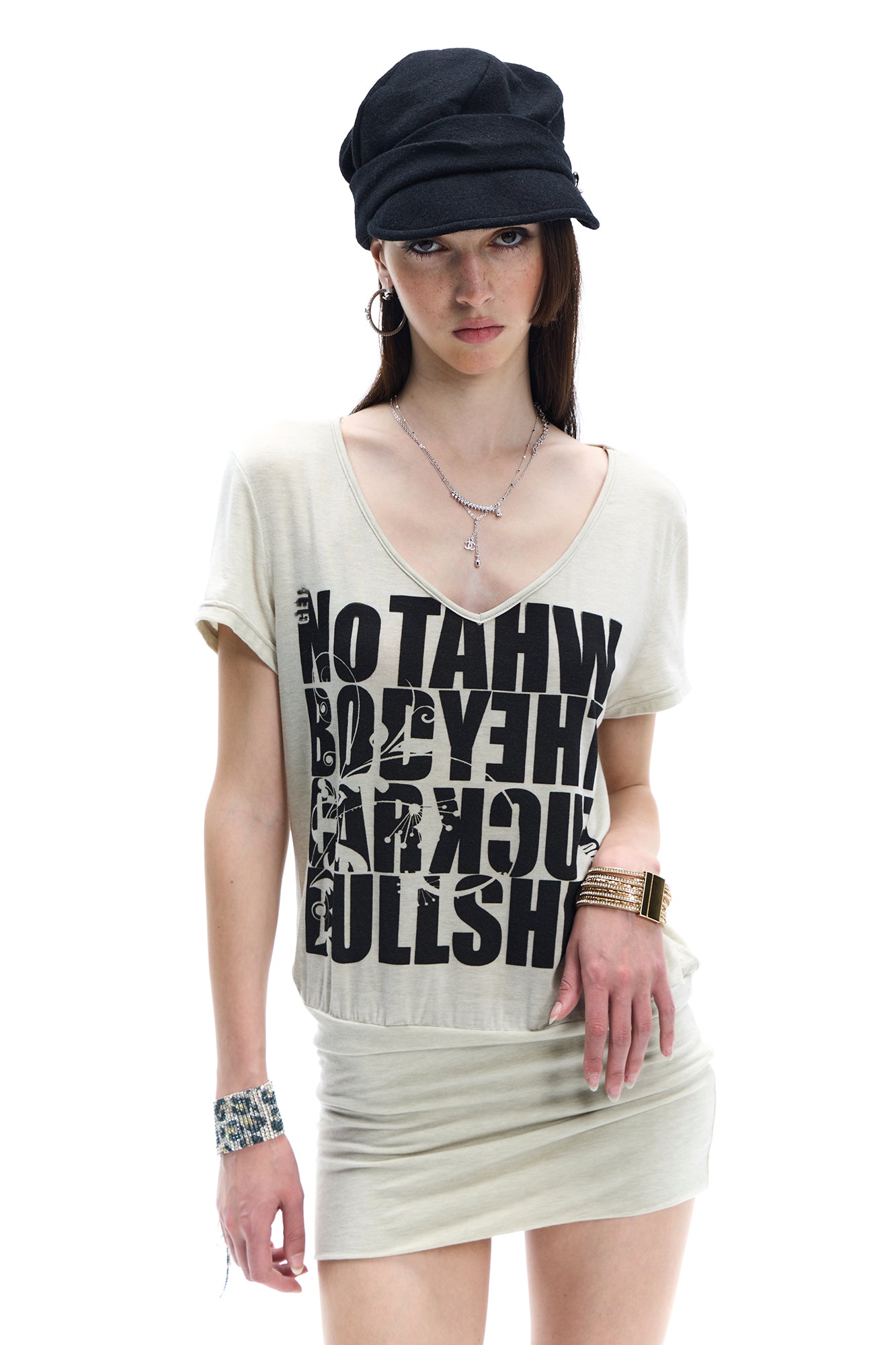 FAYCHUI Graphic Blouson Tee Dress